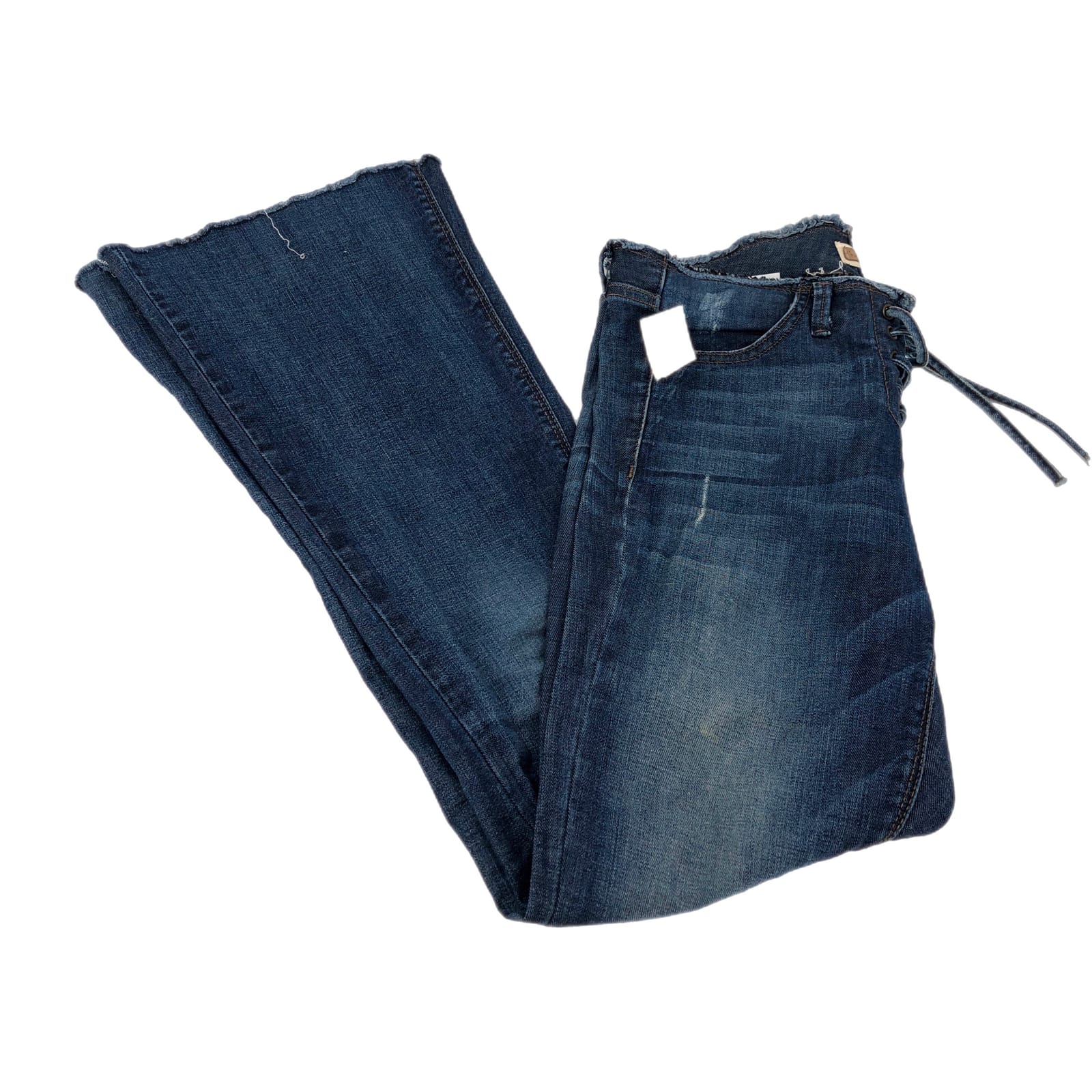 Blue, Low-Rise, Laced Top Flare & Wide Leg Jeans