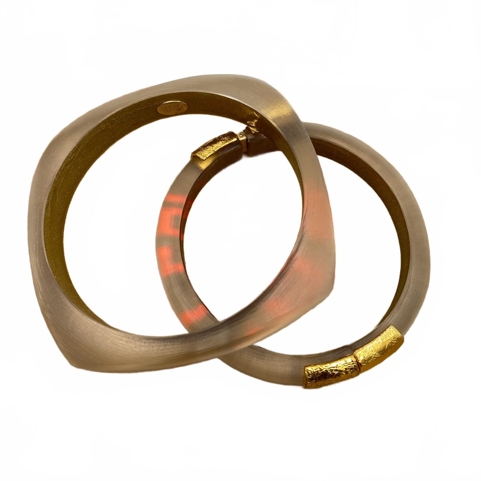 Alexis Bittar Gold Beige Bangle Set