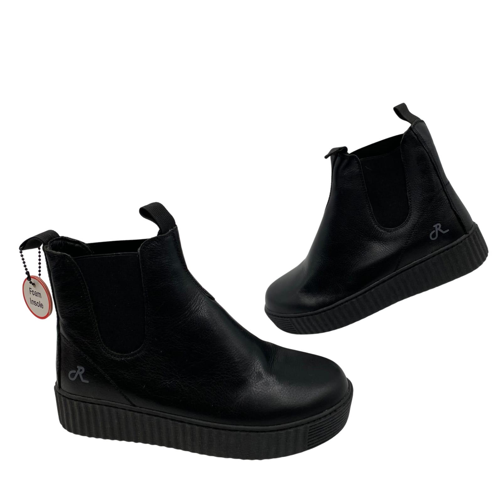 Religious Comfort Black Leather Ankle Booties