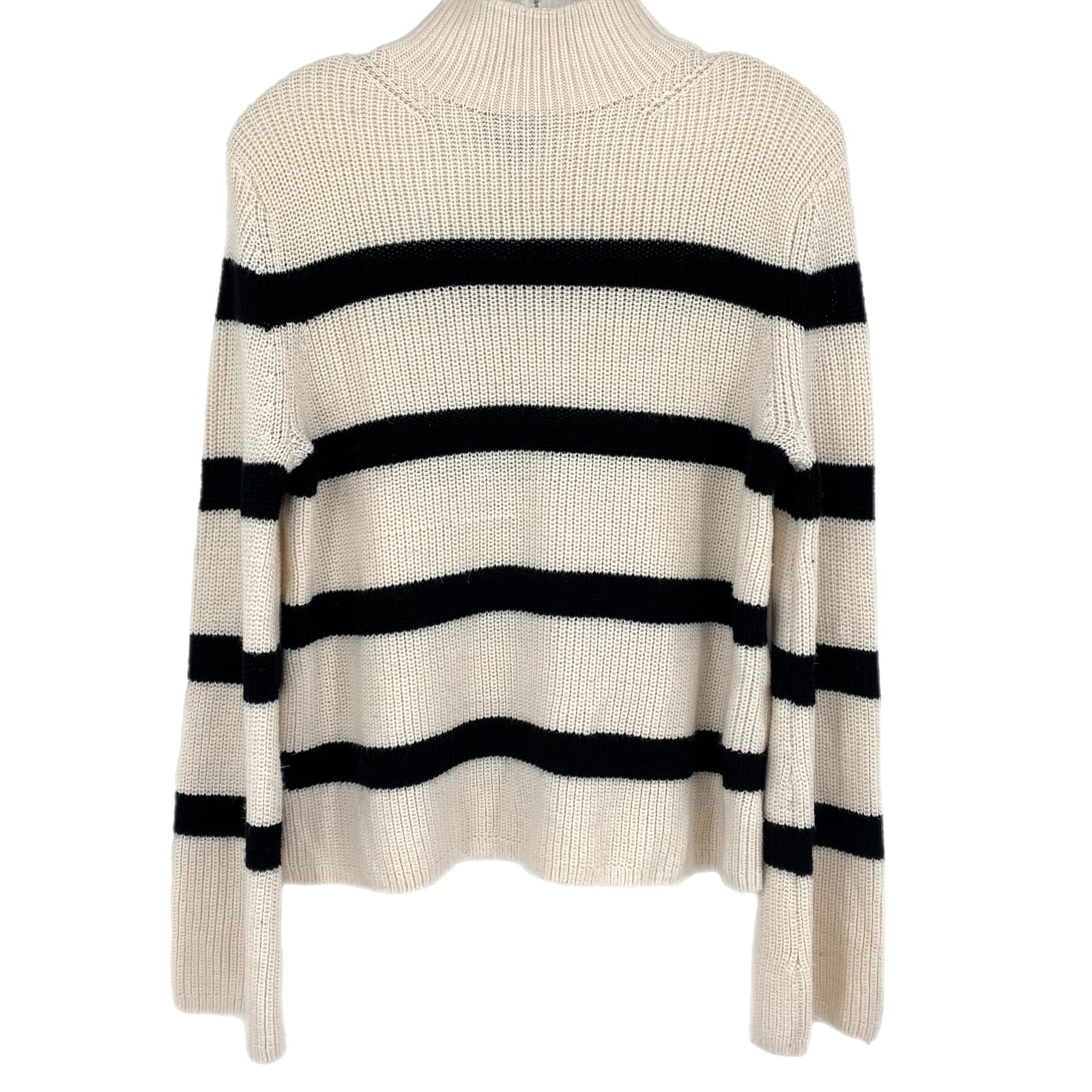 Banana Republic Cream Blue Turtleneck Striped Sweater