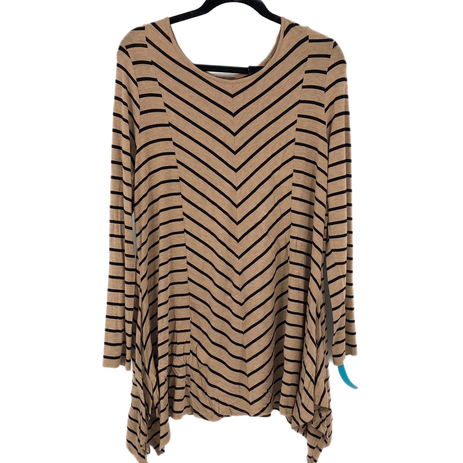 Vince Camuto Black & Tan Striped Pullover T-Shirt