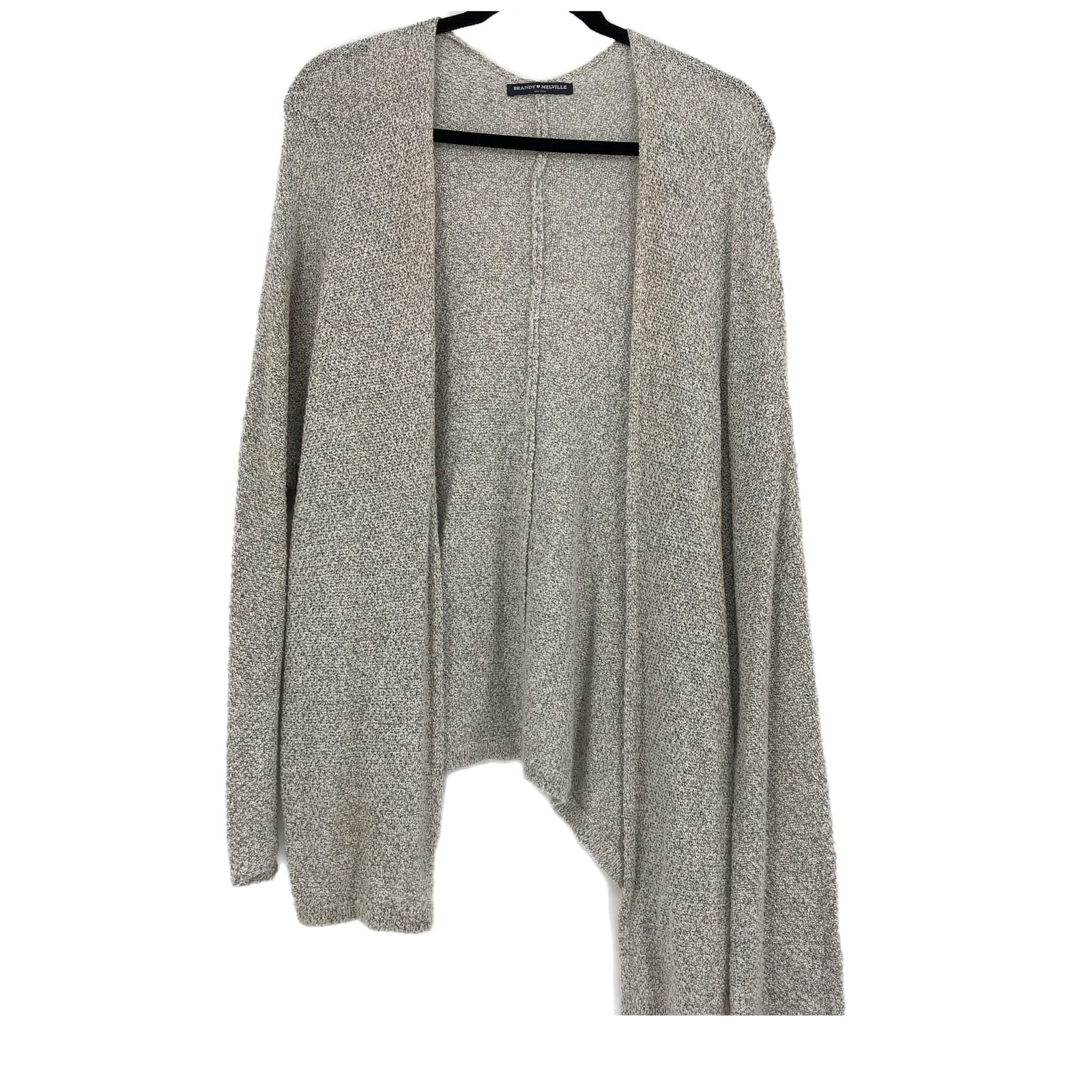 Brandy Melville Gray-White Classic Cardigan Sweater