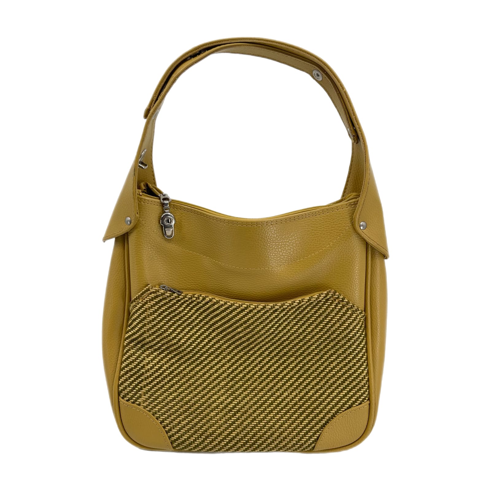 Royal Traveller Yellow Woven Leather Shoulder Bag