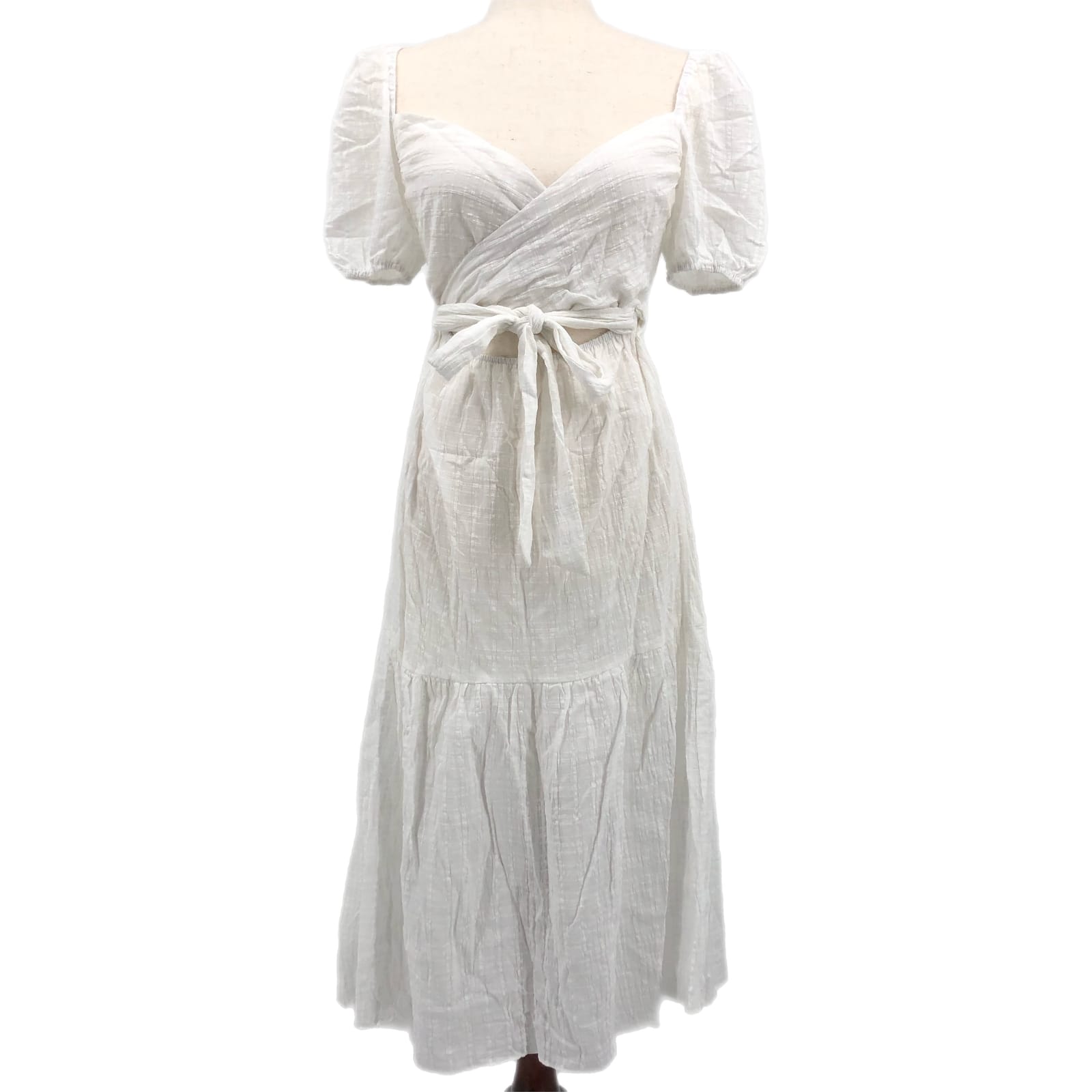 Hello Molly White Asymmetric Wrap Dress