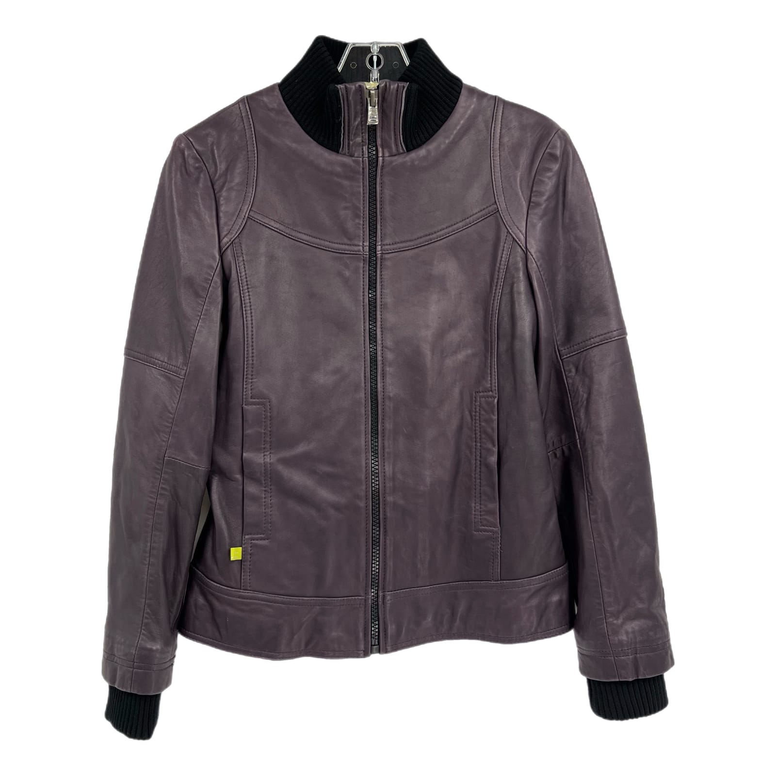 Soia & Kyo Purple Zip Moto Leather Jacket