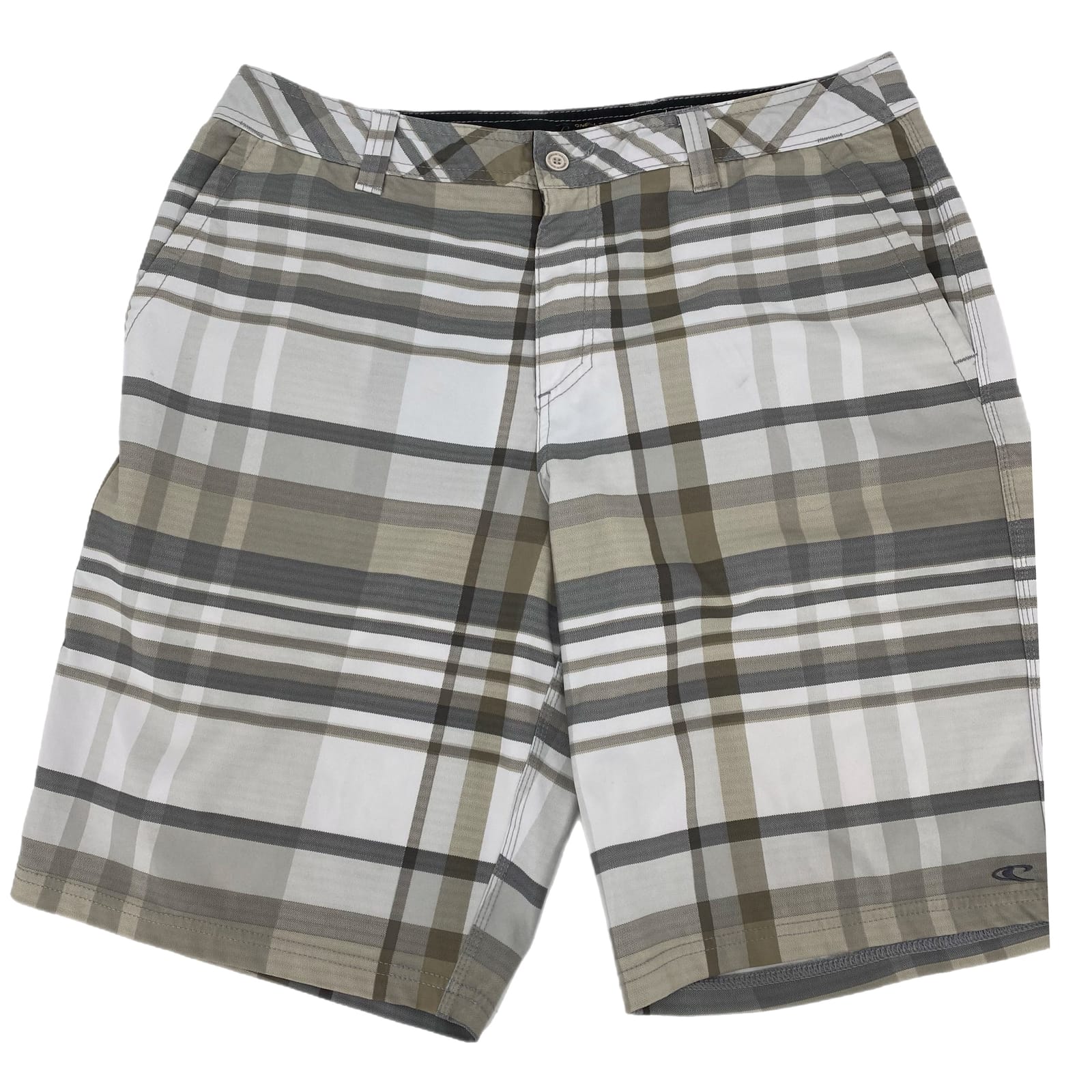 O’Neill Green/Gray High-Rise Classic Flat Front Shorts