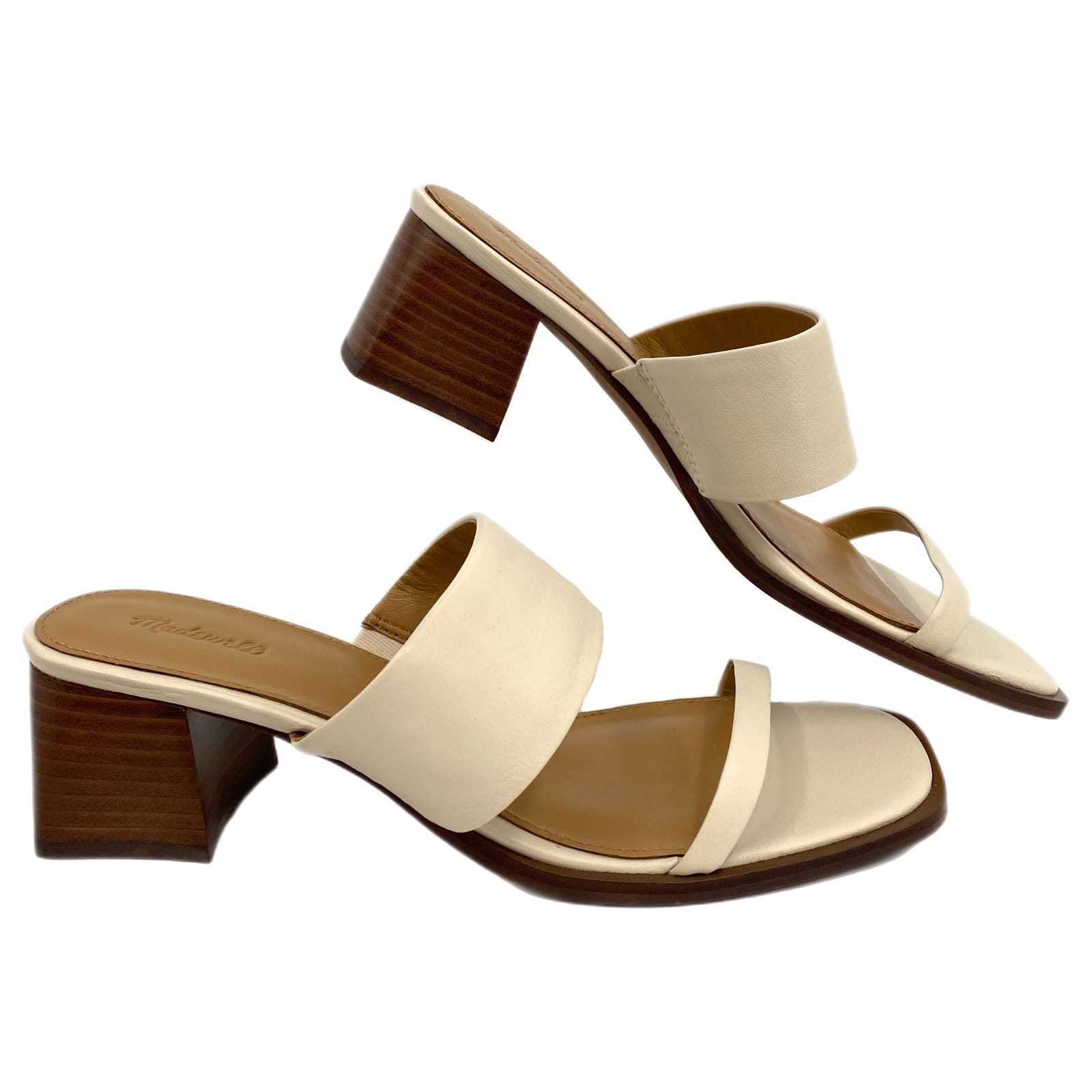 Madewell Cream Kaitlin Block Heel Sandals