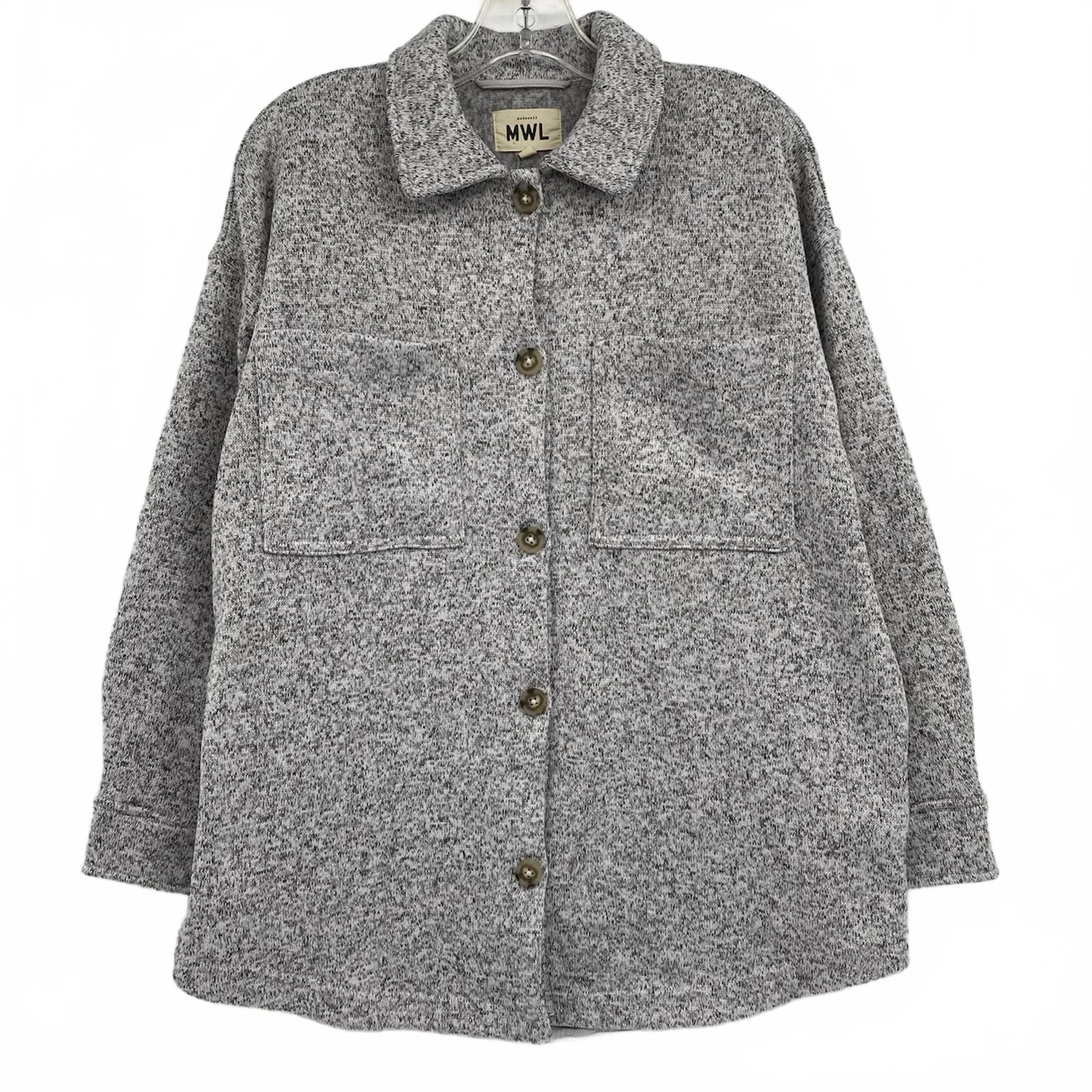 Madewell Gray Fleece-Lined Shacket