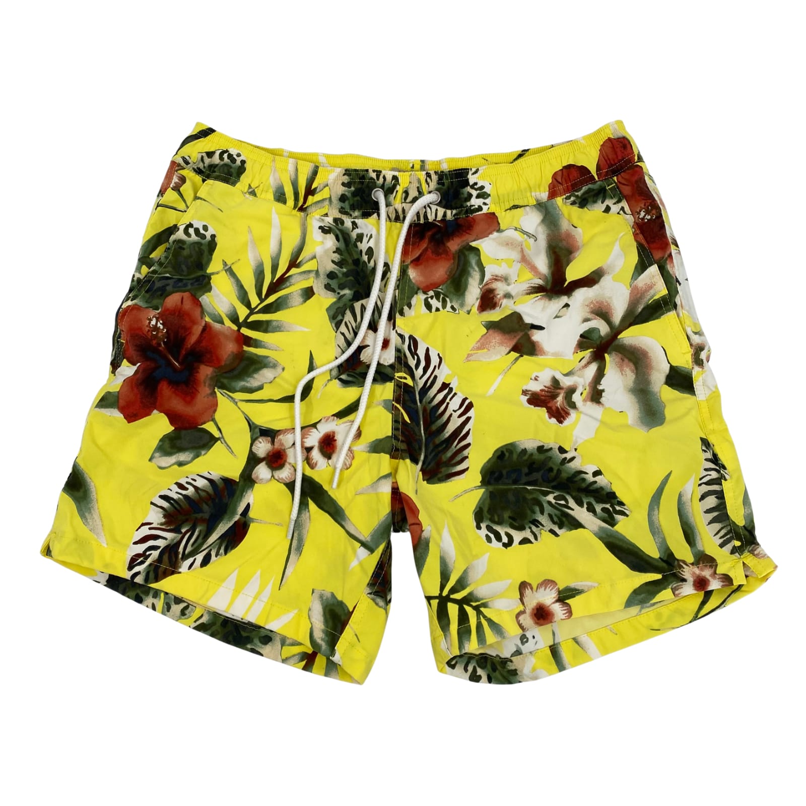 J. Crew Yellow Tropical Athletic Beach Shorts