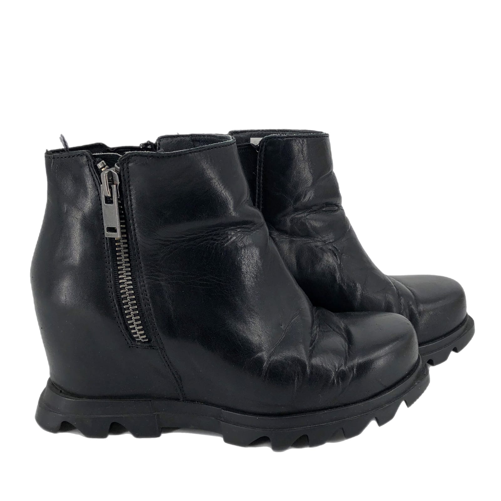Sorel Black Leather Ankle Boots & Booties