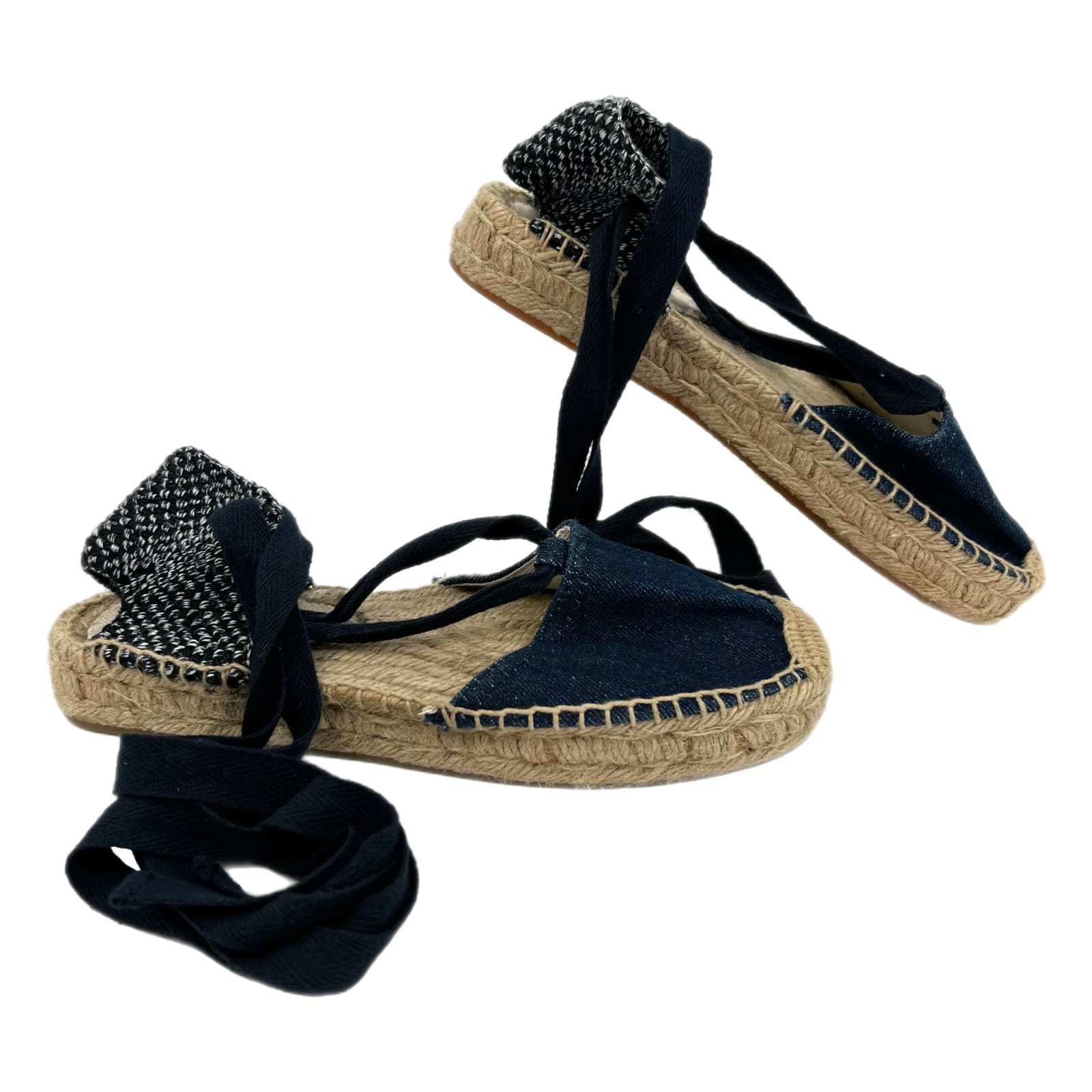 Soludos Blue Lace Up Espadrilles