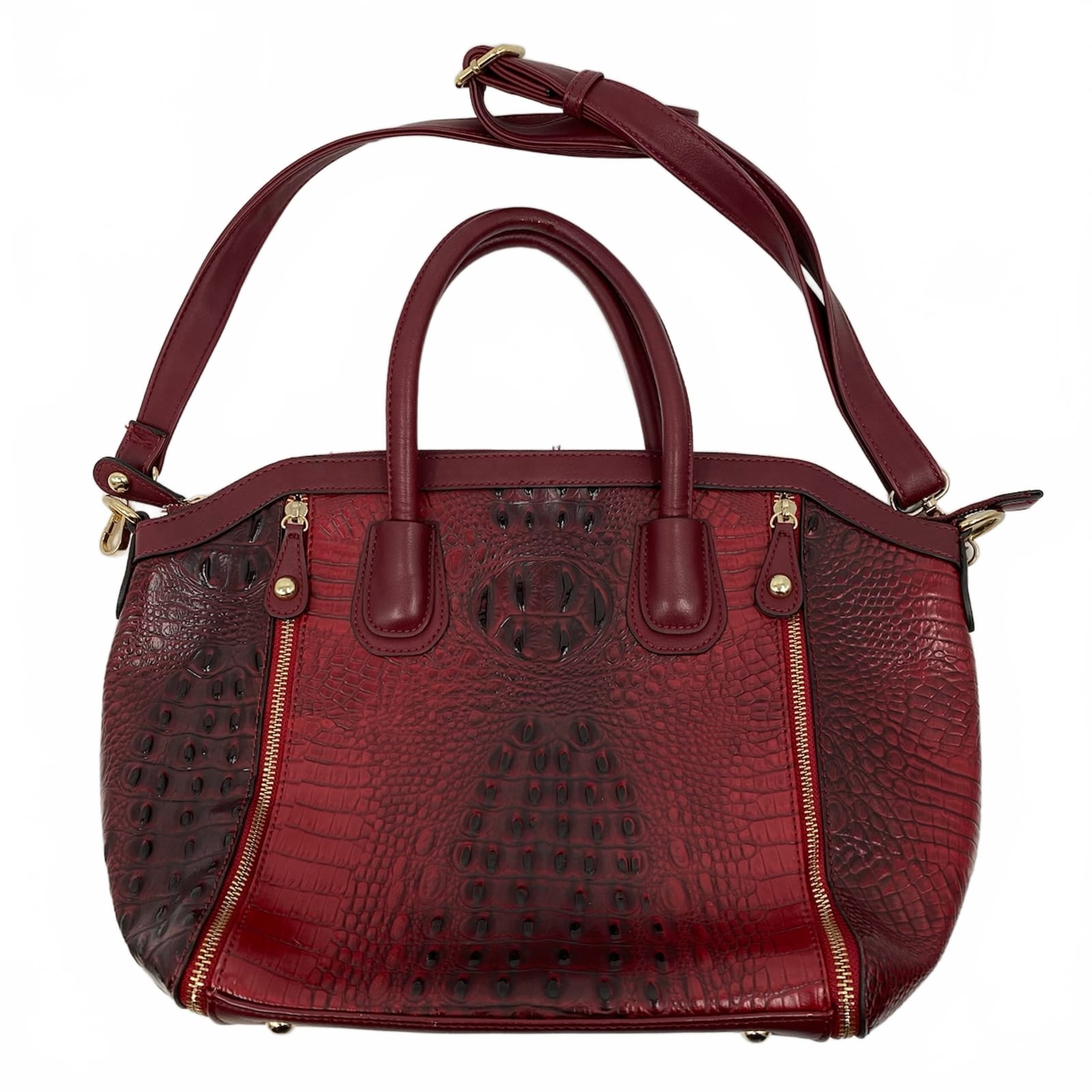 Red Croc Embossed Crossbody Bag