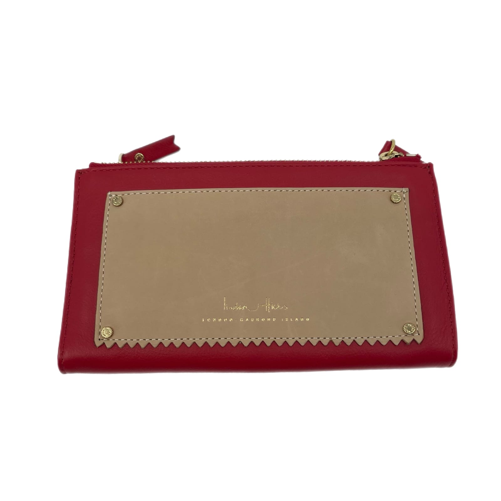 India Hicks Red Leather Zip-Around Wallet