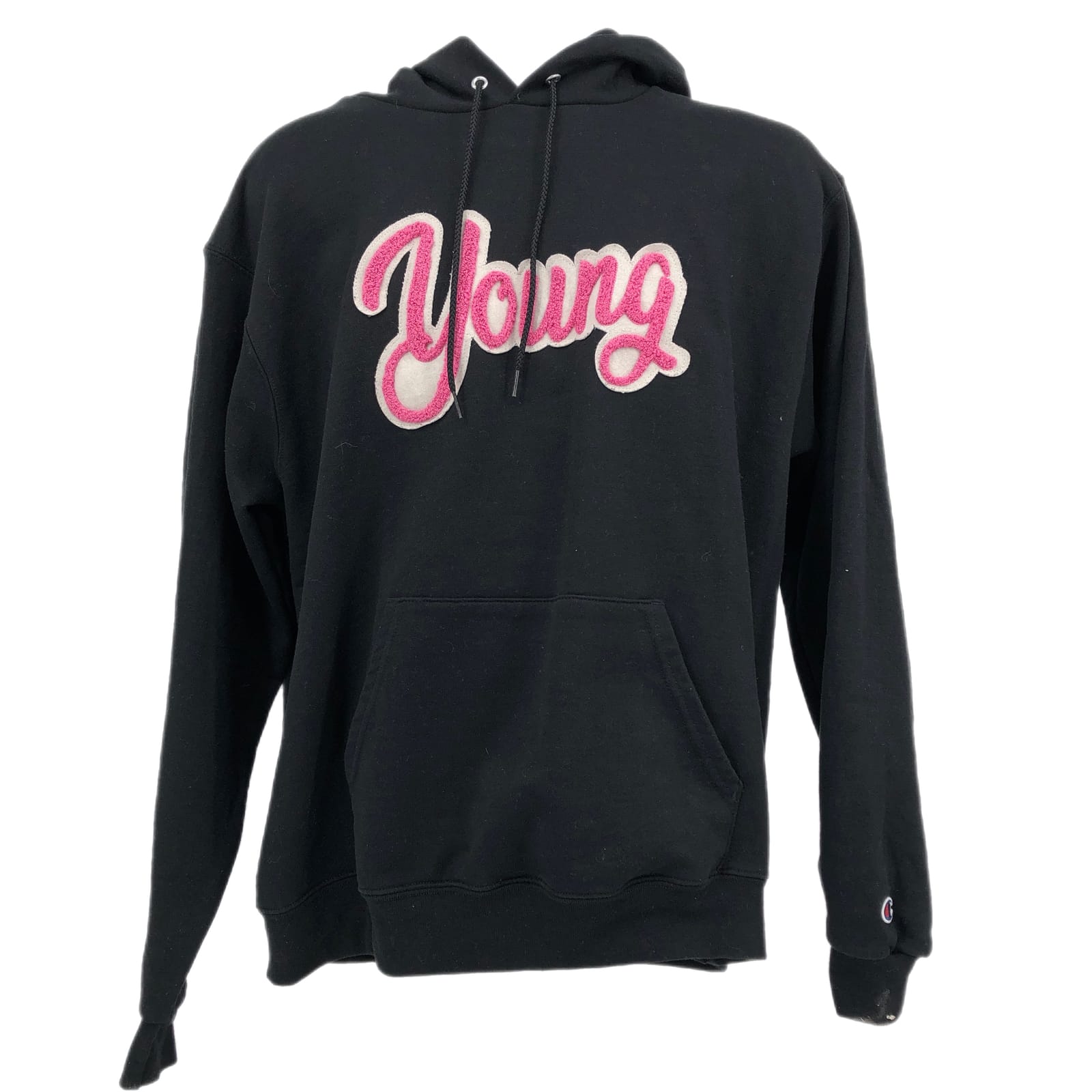 Champion Black & Pink Cotton-Polyester Hoodie