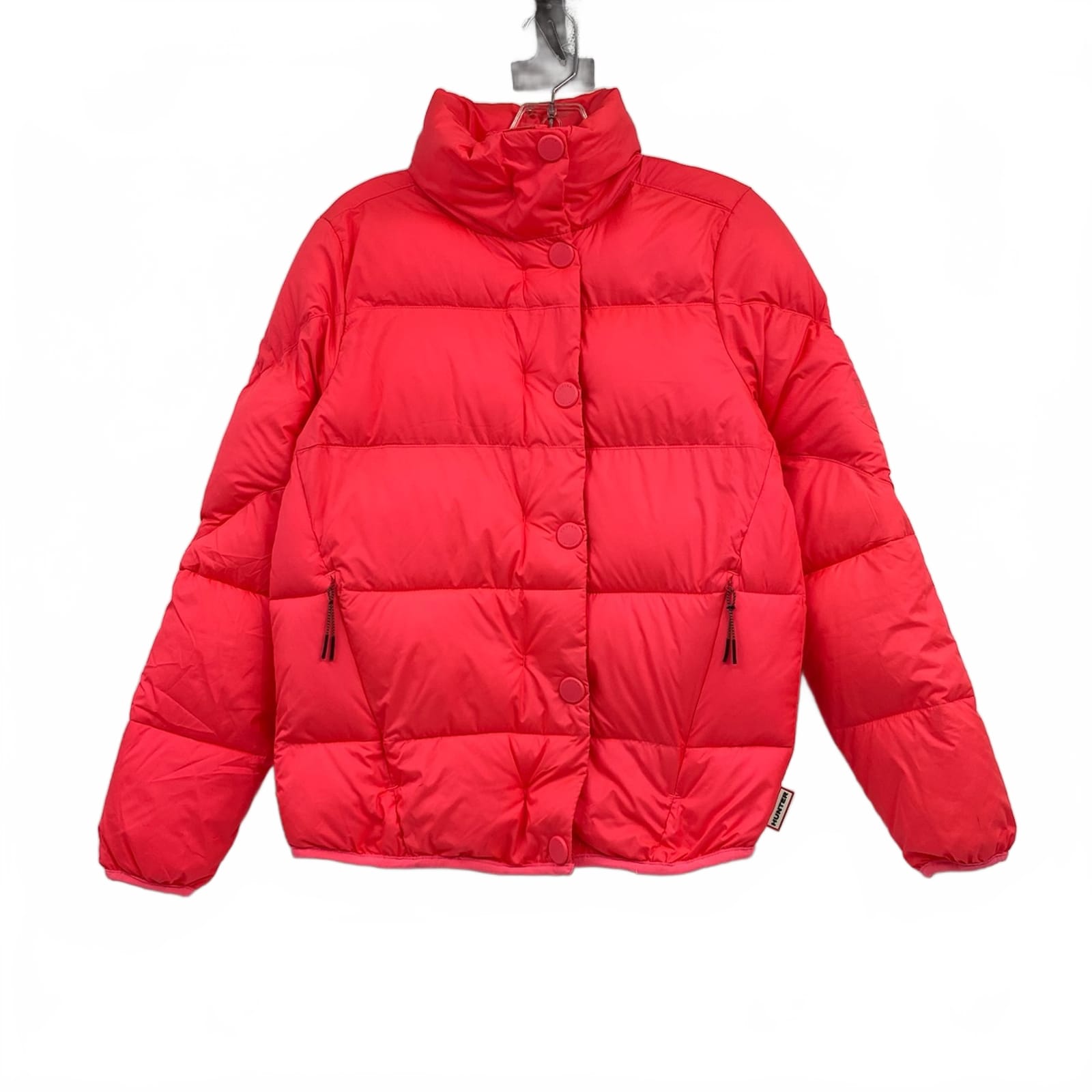 Hunter Neon Pink Hooded Puffer Jacket