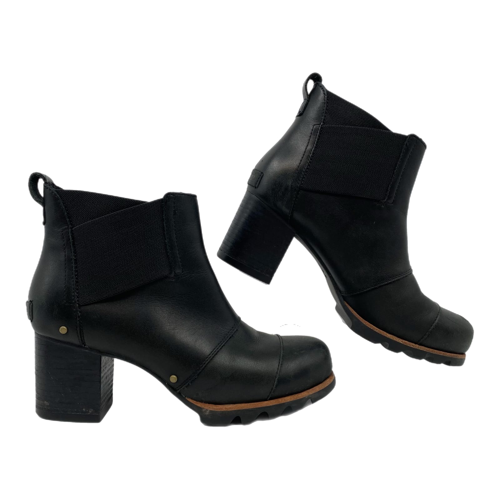 Sorel Black Leather Heeled Boots
