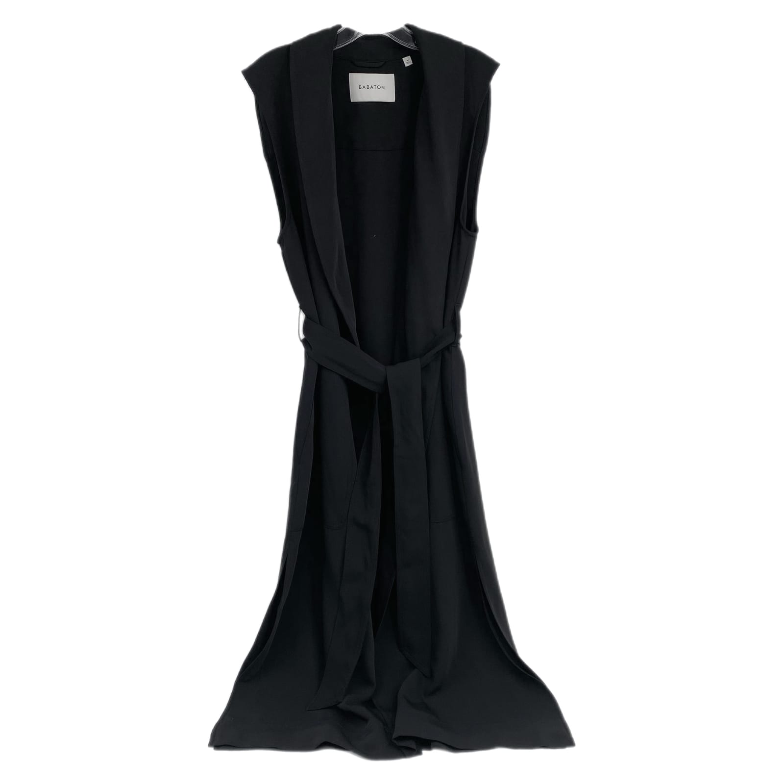 Babaton Black Kahlo Sleeveless Belted Duster Jacket