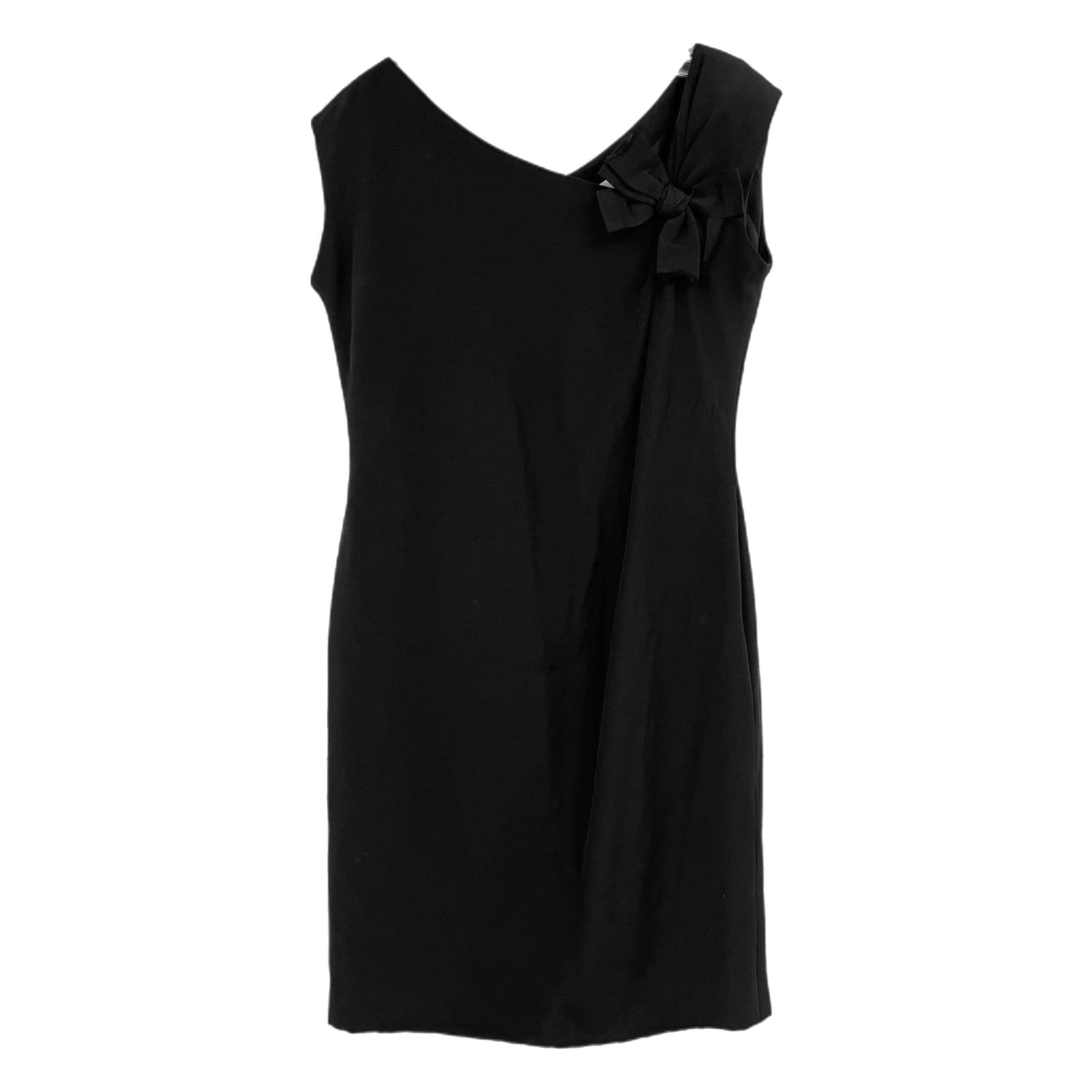 Oscar de la Renta Black Bow Shoulder Mini Dress