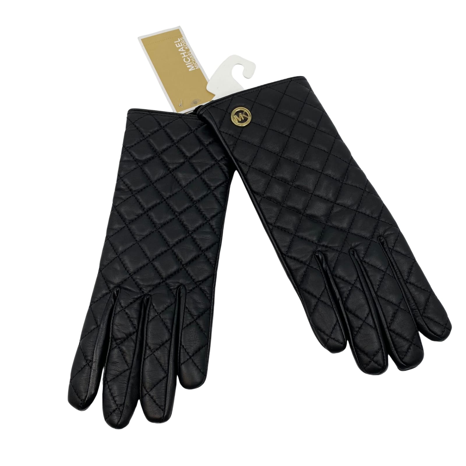 Michael Kors Black Quilted Leather Gloves