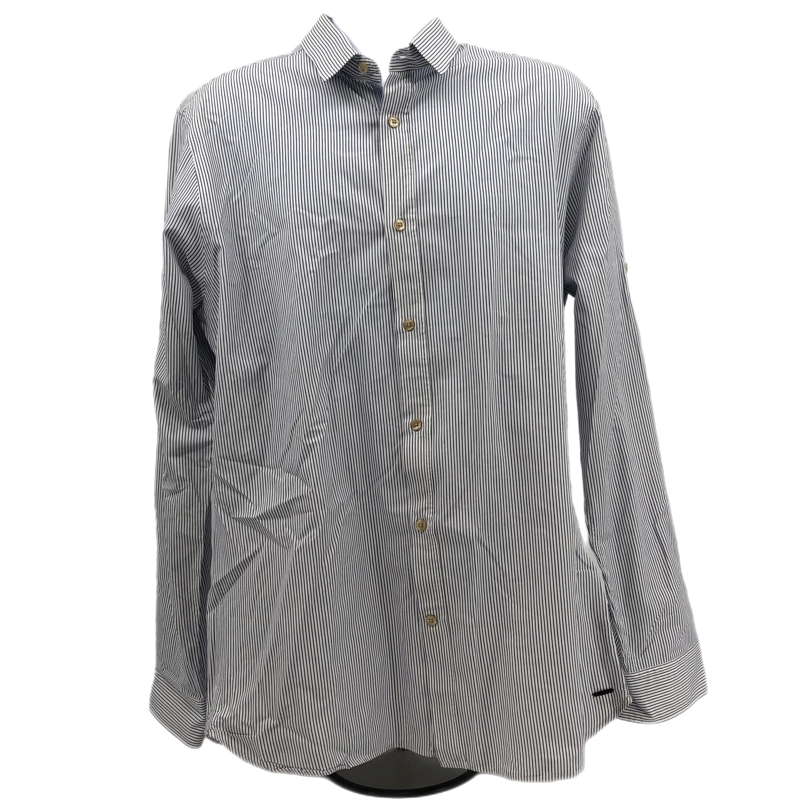 Scotch & Soda Striped Button-Up Dress Shirt, XXL, Blue/White