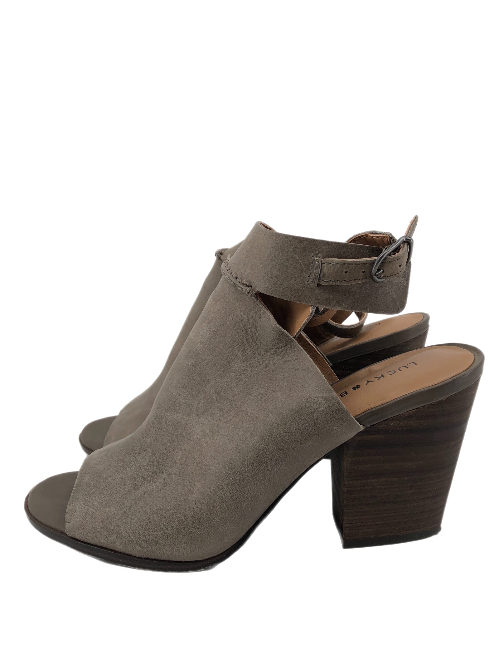 Lucky Brand Black Leather Bootie Heels