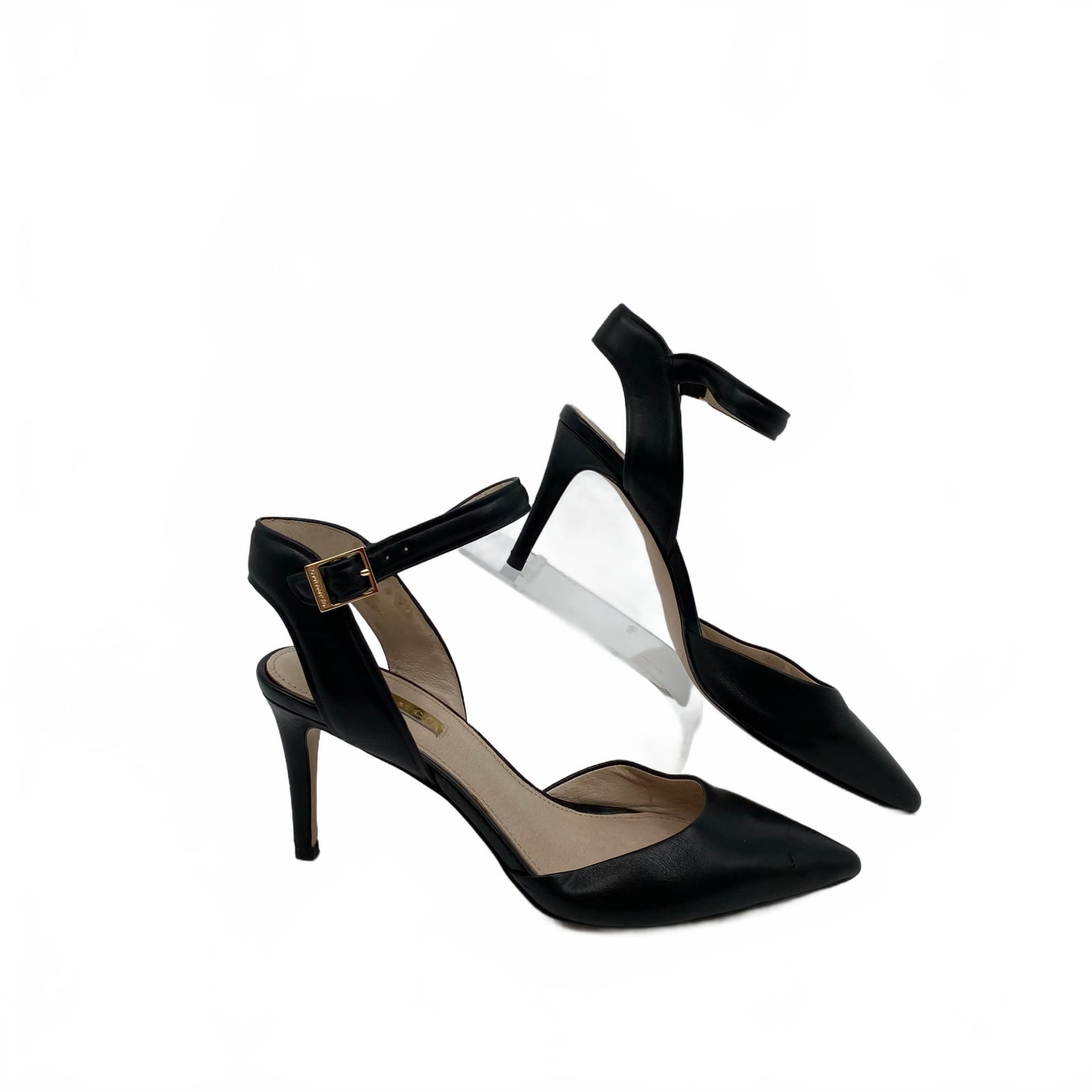 Louise et Cie Black Leather Pointed Toe Heels