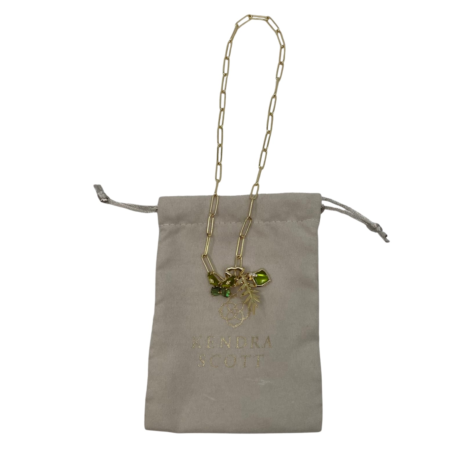 Kendra Scott Gold Green Butterfly Charm Necklace