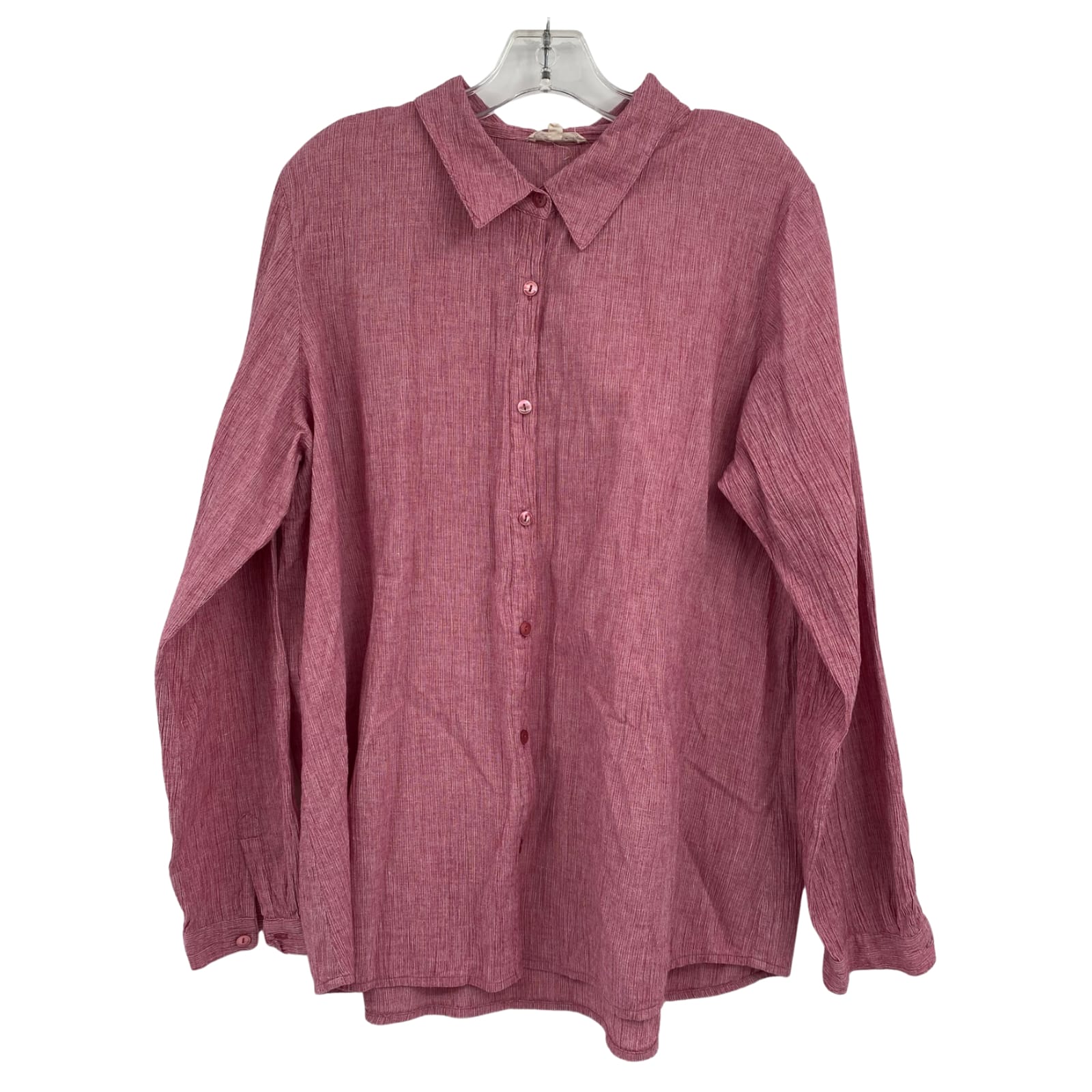 Eileen Fisher Red Cotton Button-Up Shirt