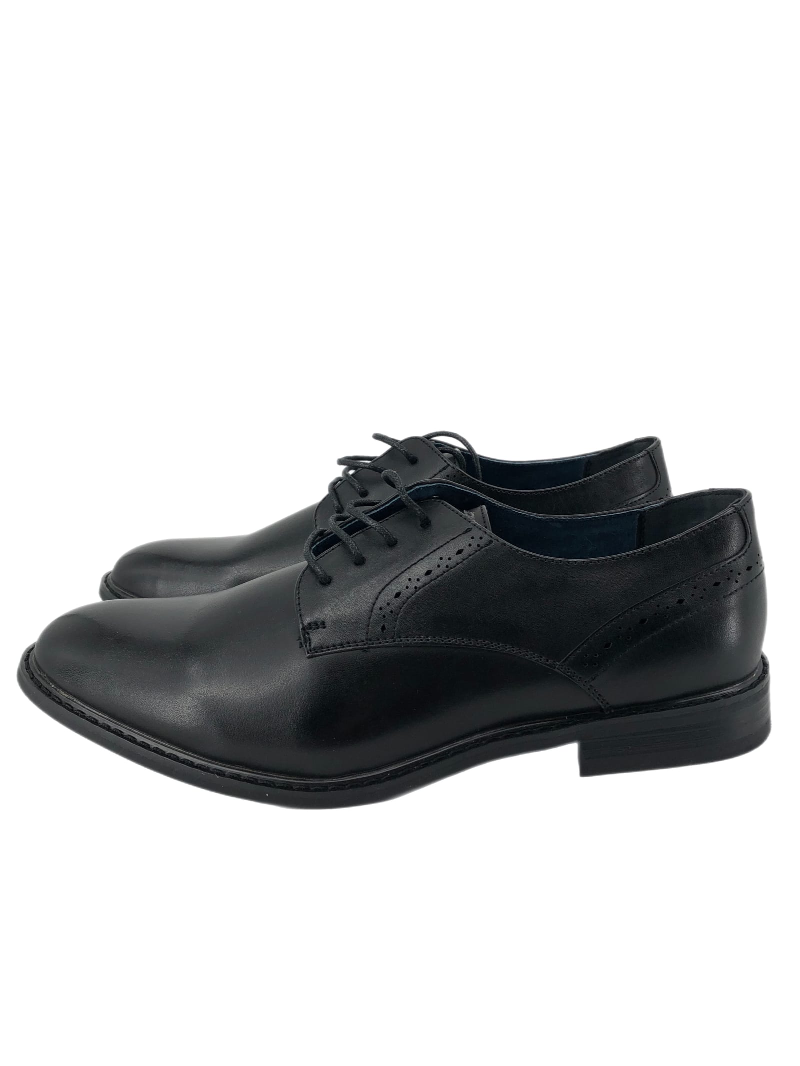 Bruno Marc Black Leather Oxford Shoes