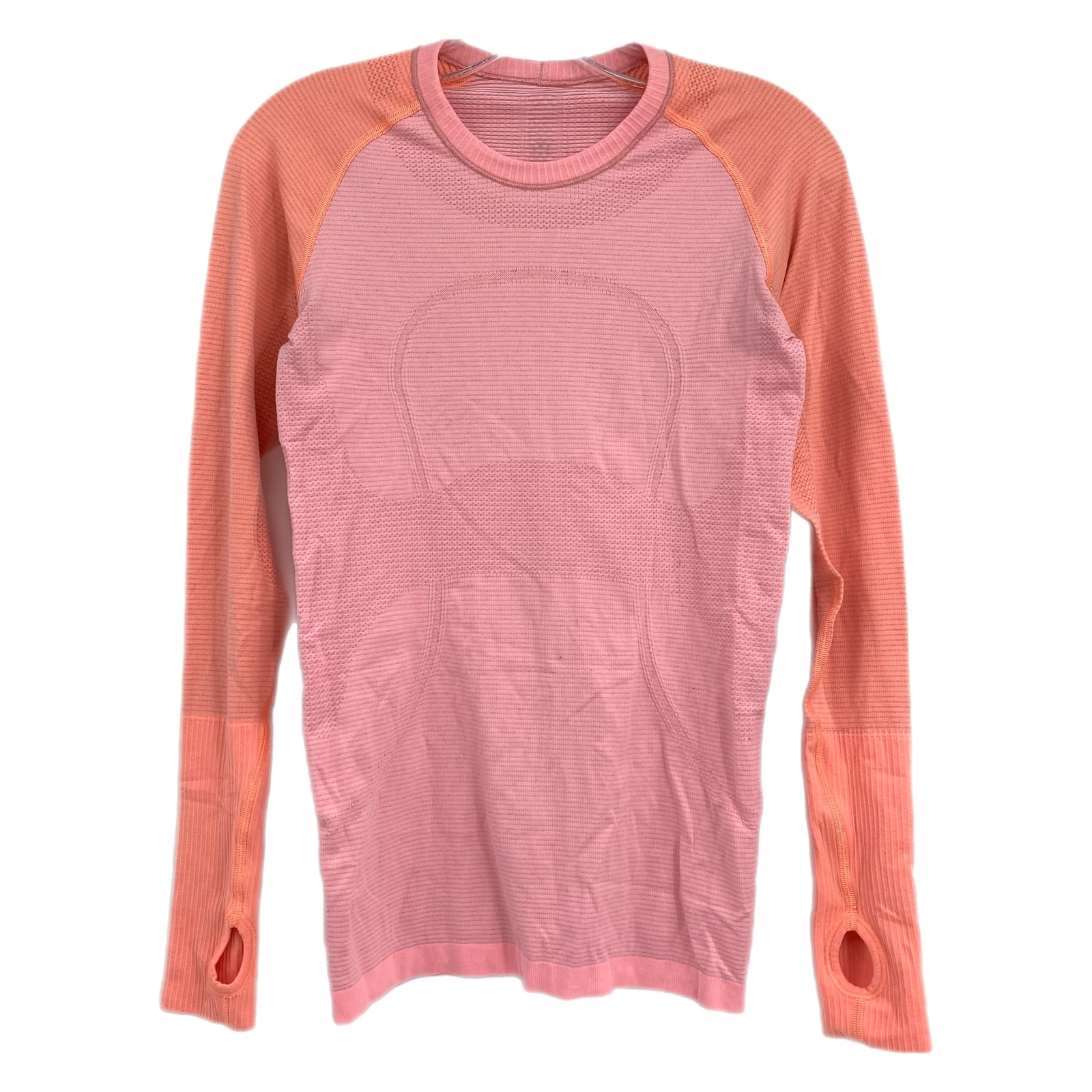 Lululemon Pink Orange Long Sleeve Athletic Tee