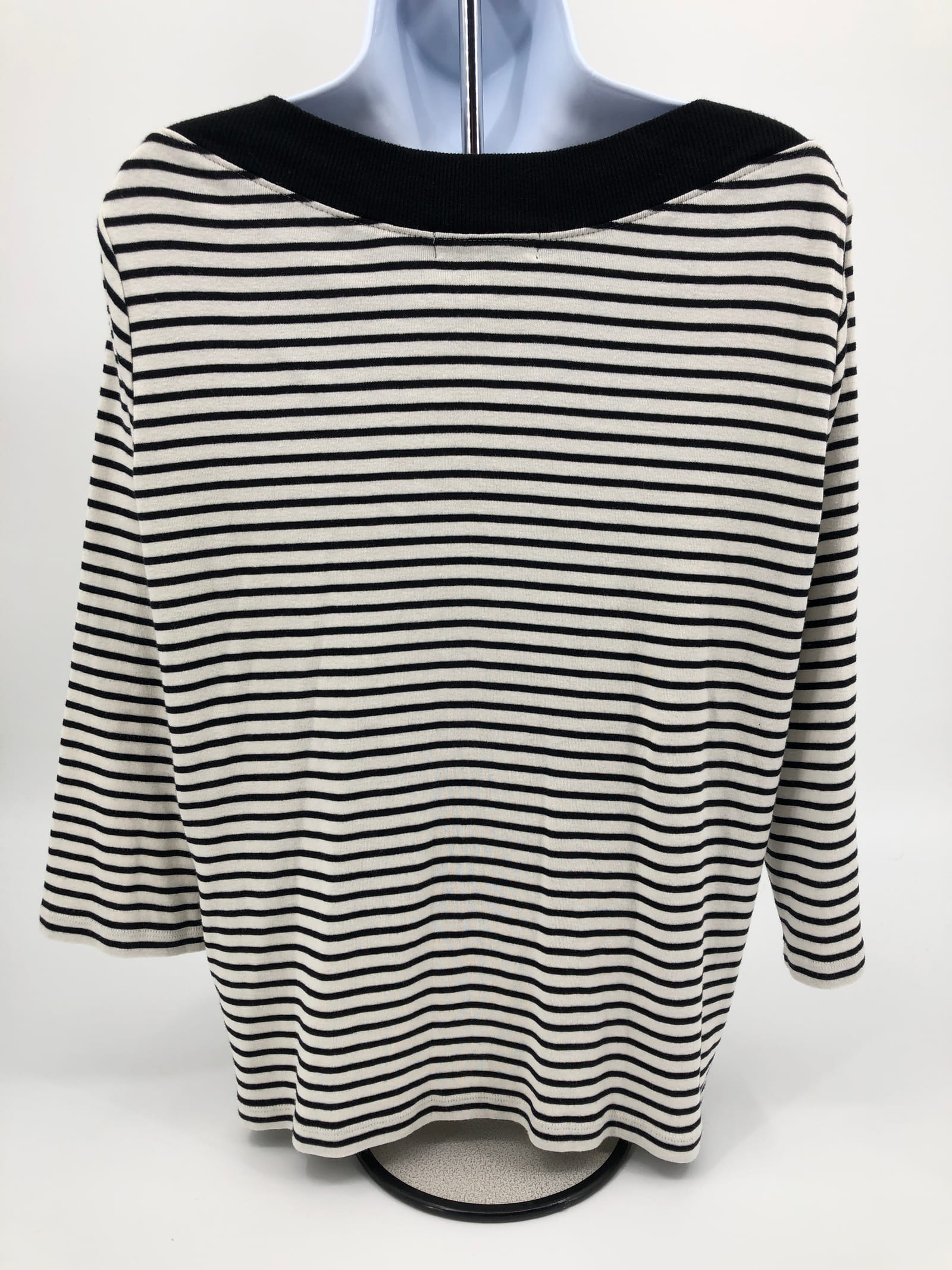 Ralph Lauren Black & White Striped Peasant Blouse