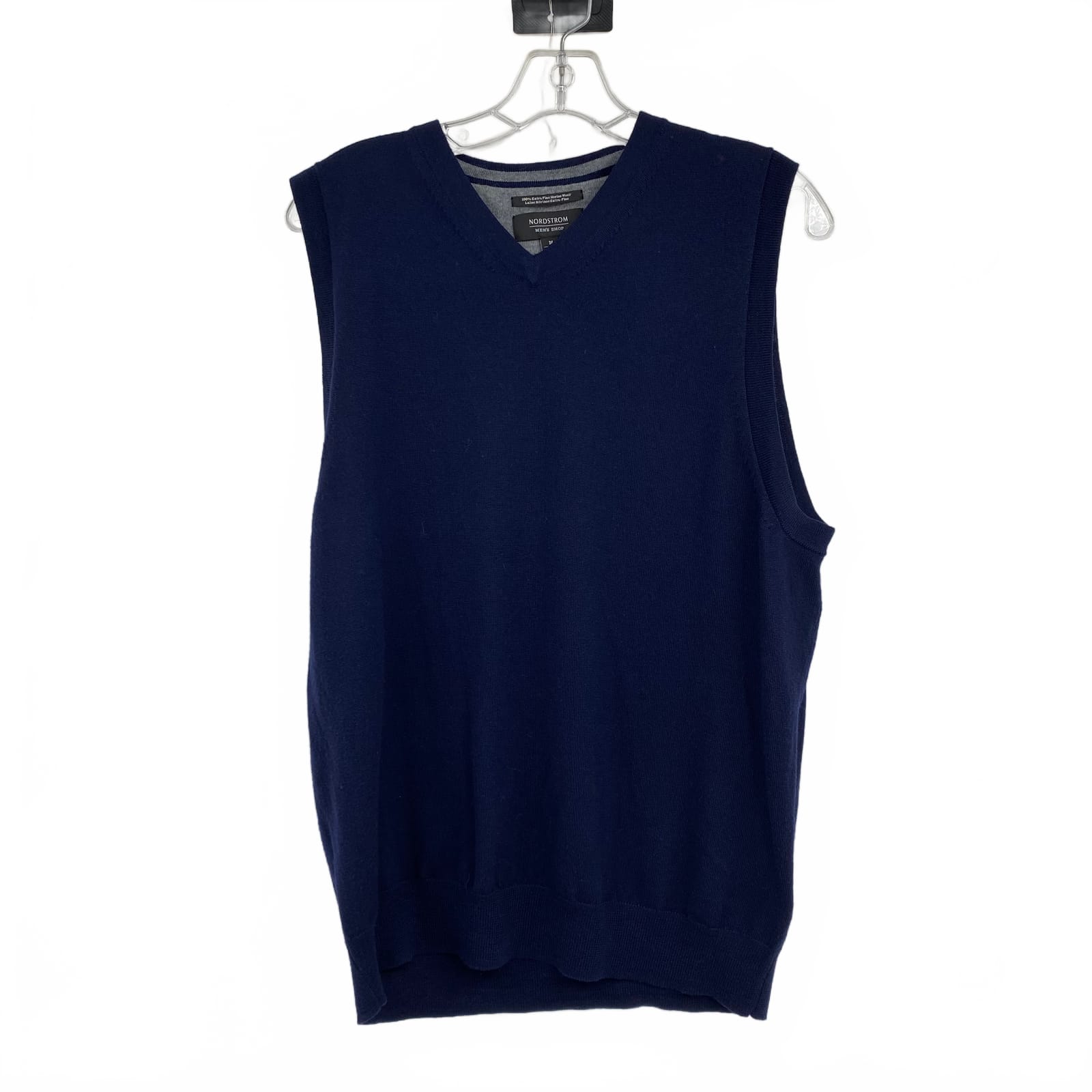 Nordstrom Blue Merino Wool Vest Knit