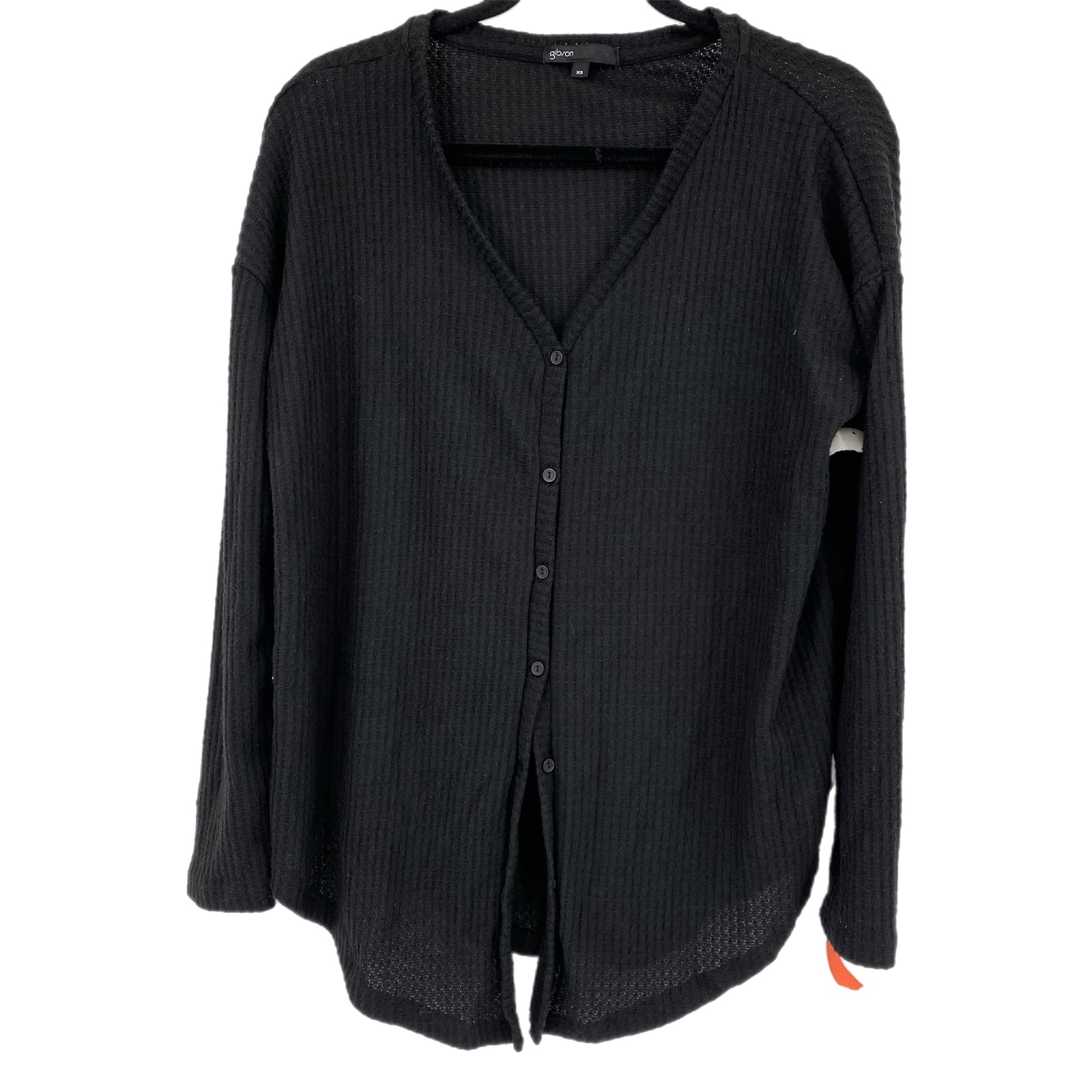 Gibson Black Button V-Neck Cardigan