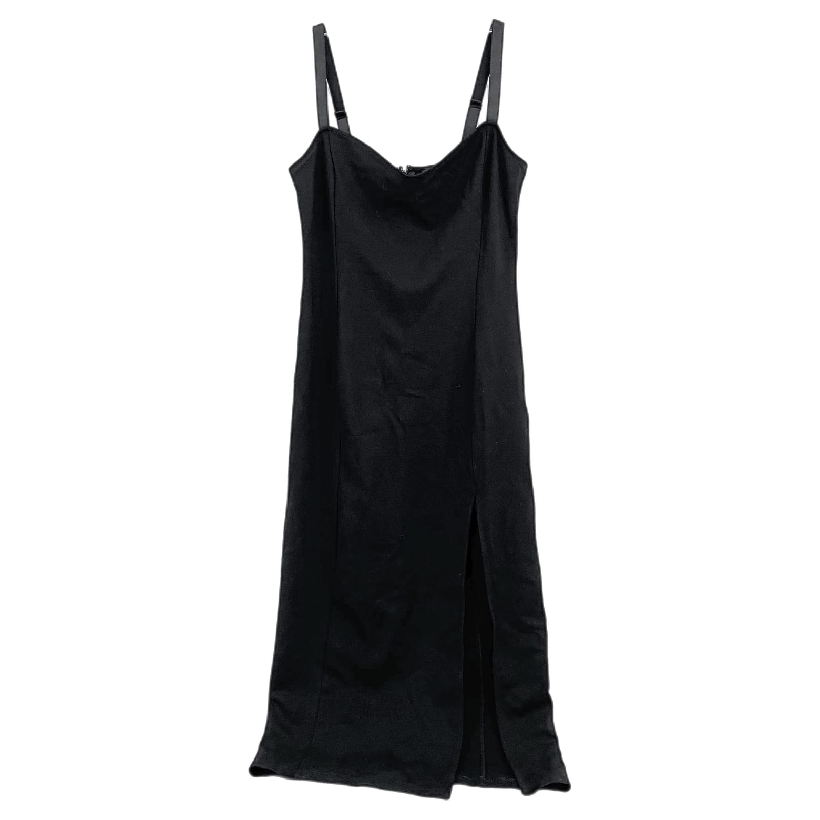 Babaton Black Sleeveless Midi Dress with Side Slit