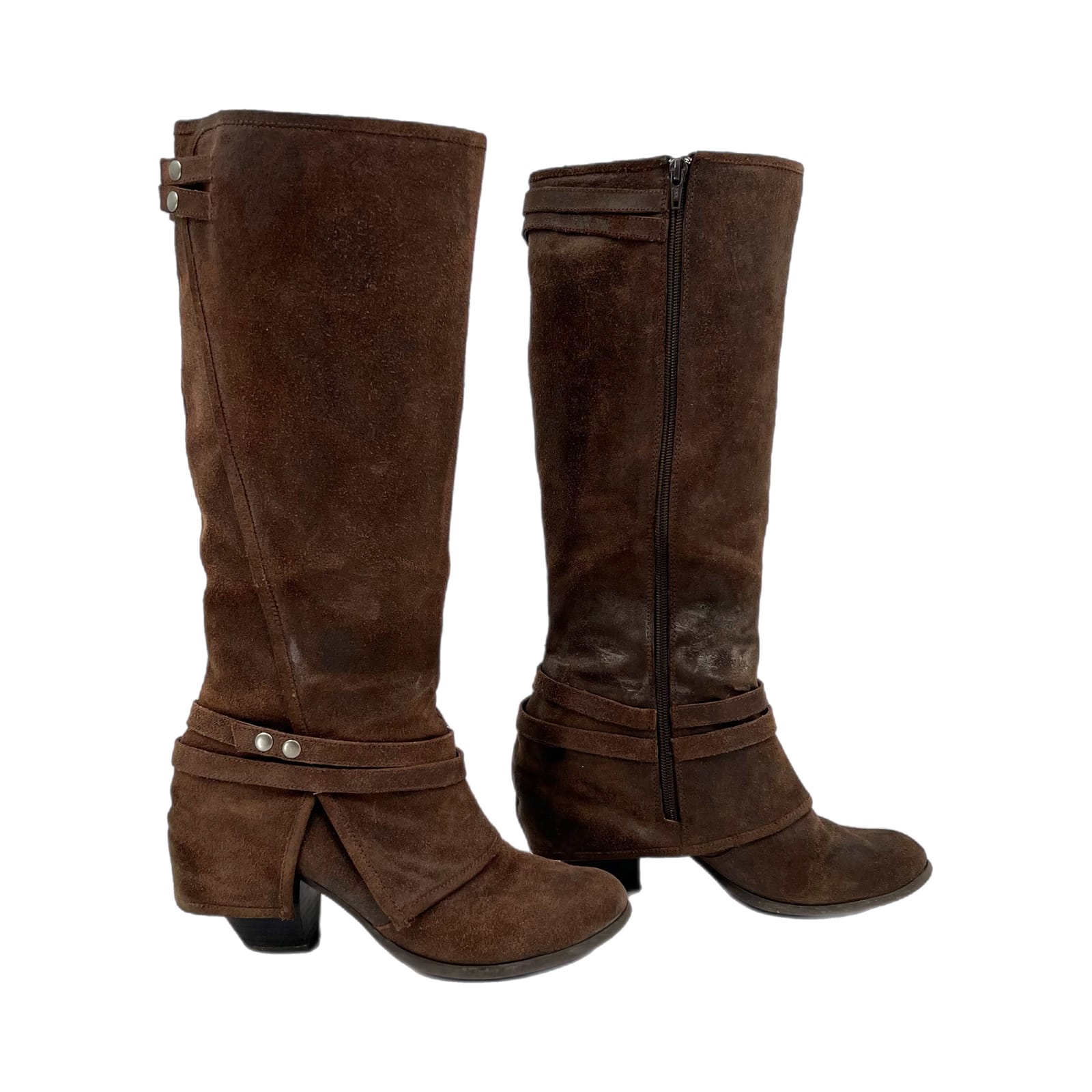 Fergie Brown Leather Heeled Boots
