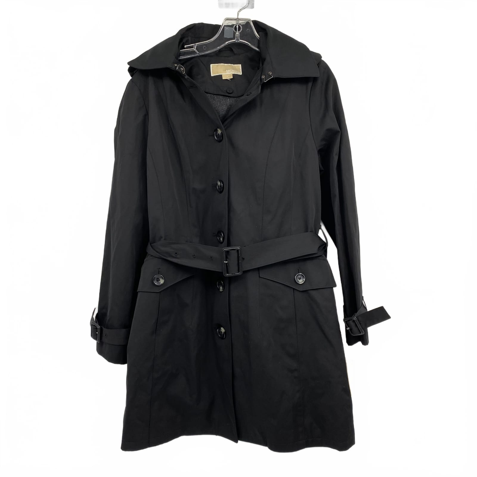 Michael Kors Black Cotton Blend Trench Coat