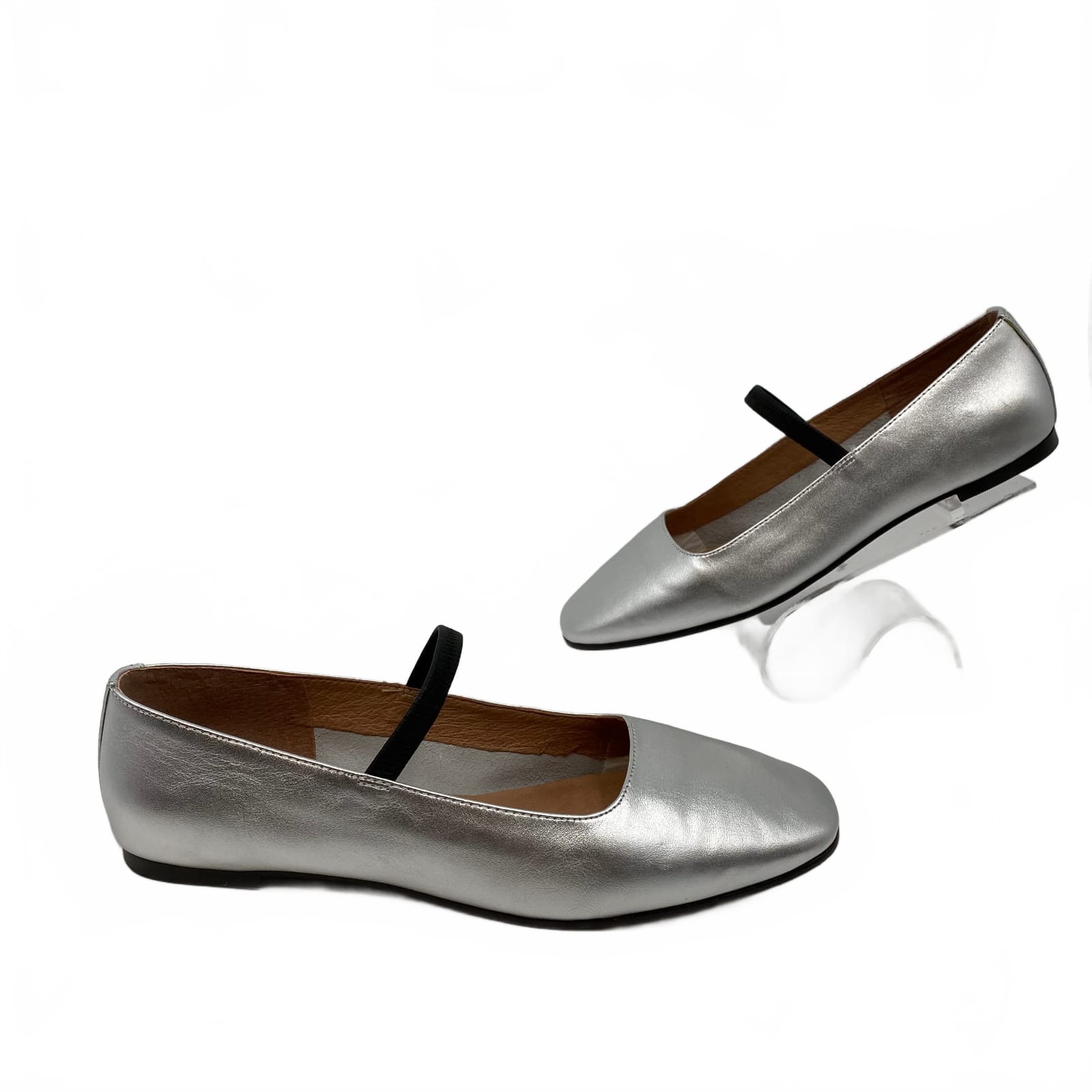 Madewell Silver Leather Flats