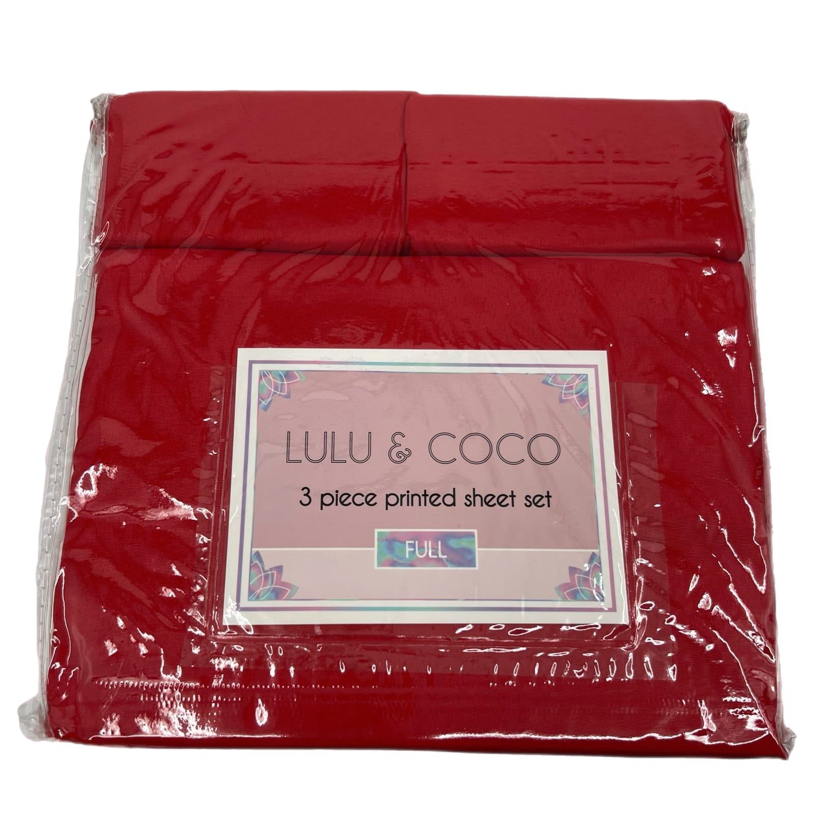 Lulu & Coco Red 3pc FULL Sheet Set
