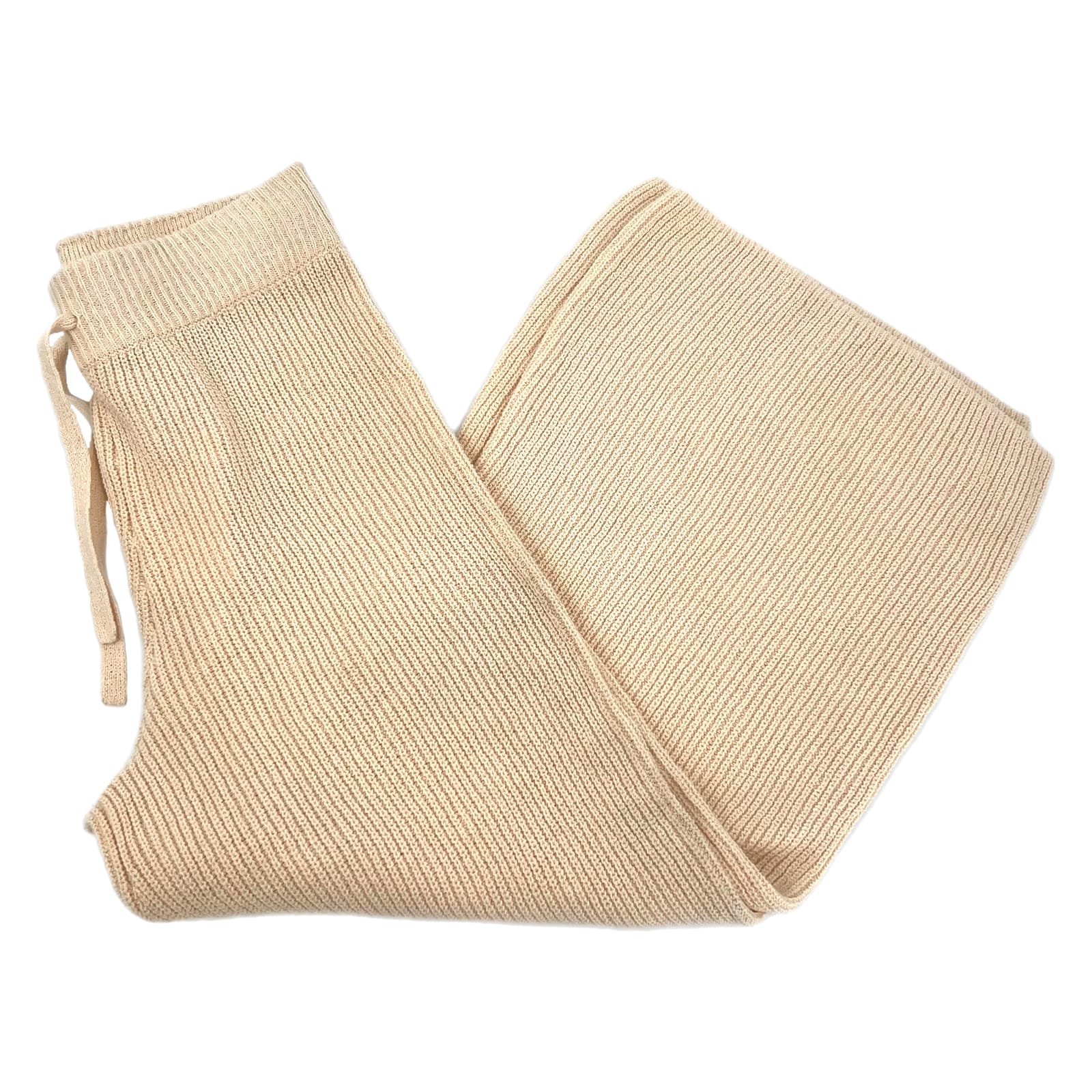 A.L.C. Cream Knit Wide Leg Hi-Rise Pants