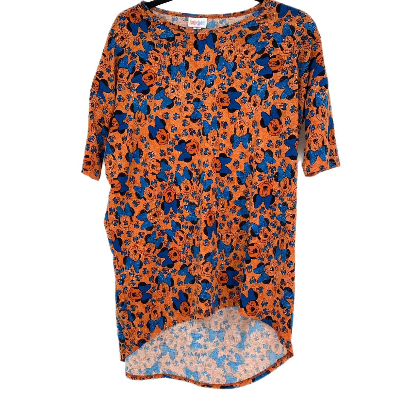 LuLaRoe Orange/Blue Minnie Mouse T-Shirt