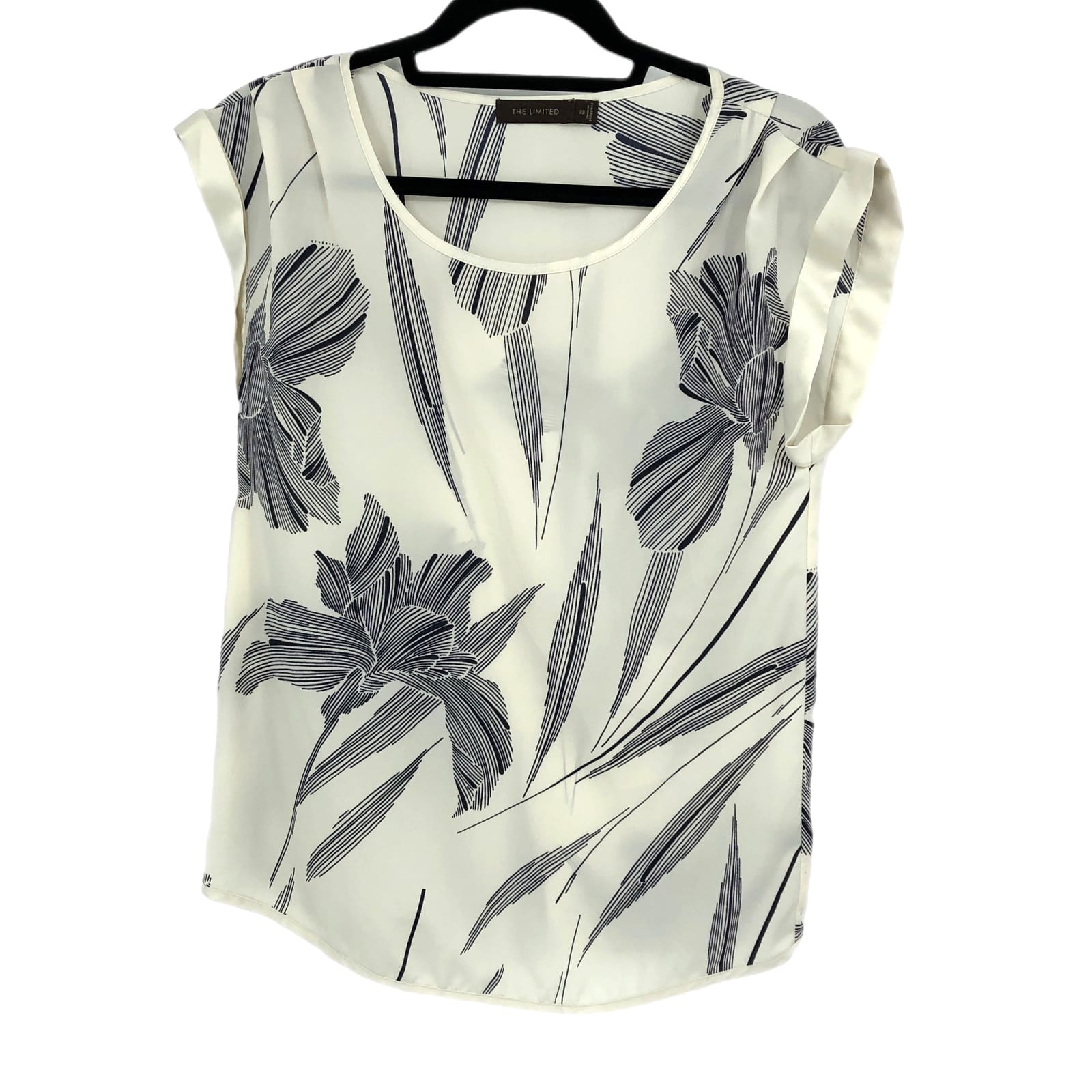 The Limited Cream & Black Floral Blouse