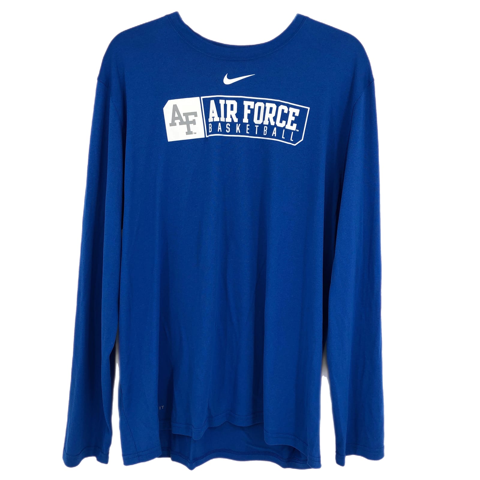 Nike Blue and White Long Sleeve T-Shirt