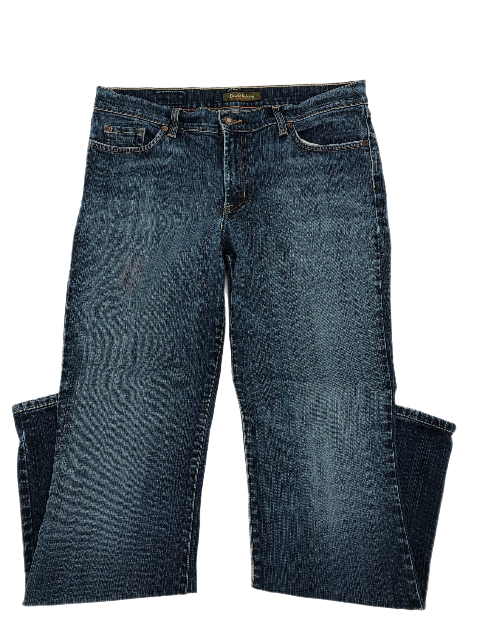 David Kahn Blue Hi-Rise Straight Leg Jeans