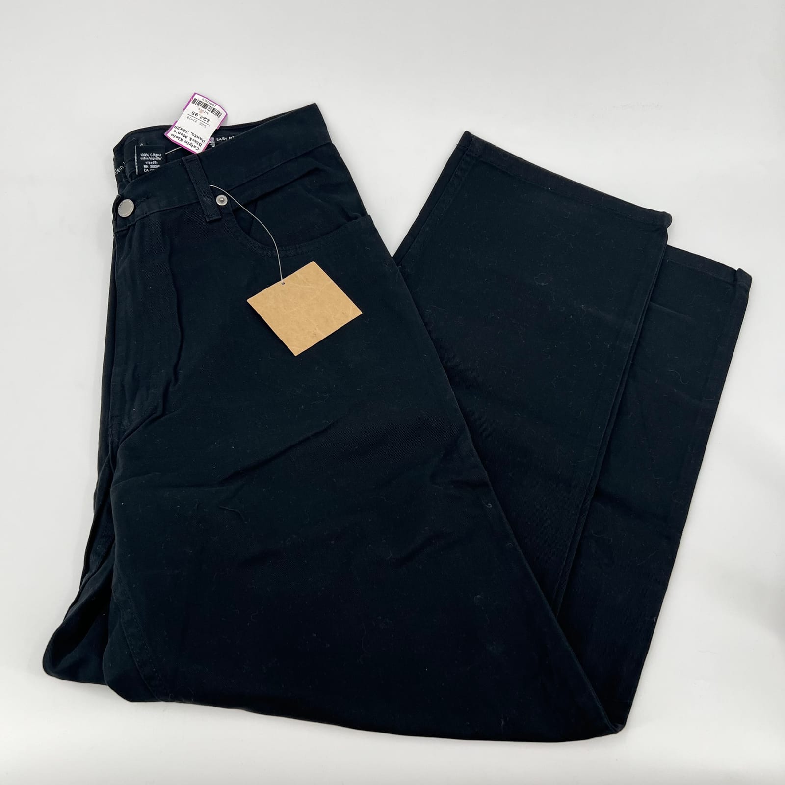 Calvin Klein Black Cotton Ankle Chinos