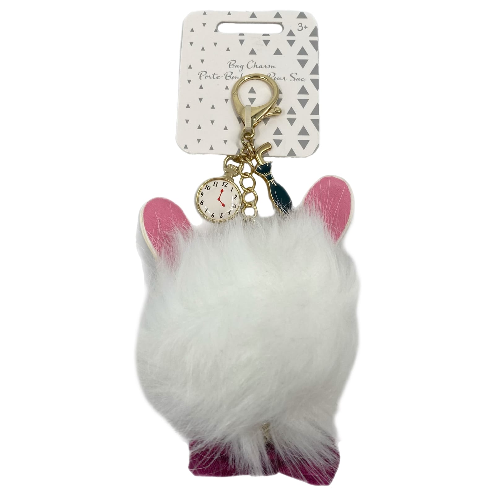 Disney White Rabbit Puff Ball Bag Charm