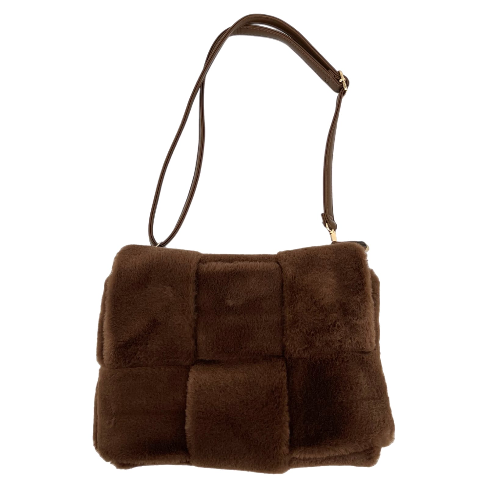 Anthropologie Brown Fuzzy Woven Crossbody Bag