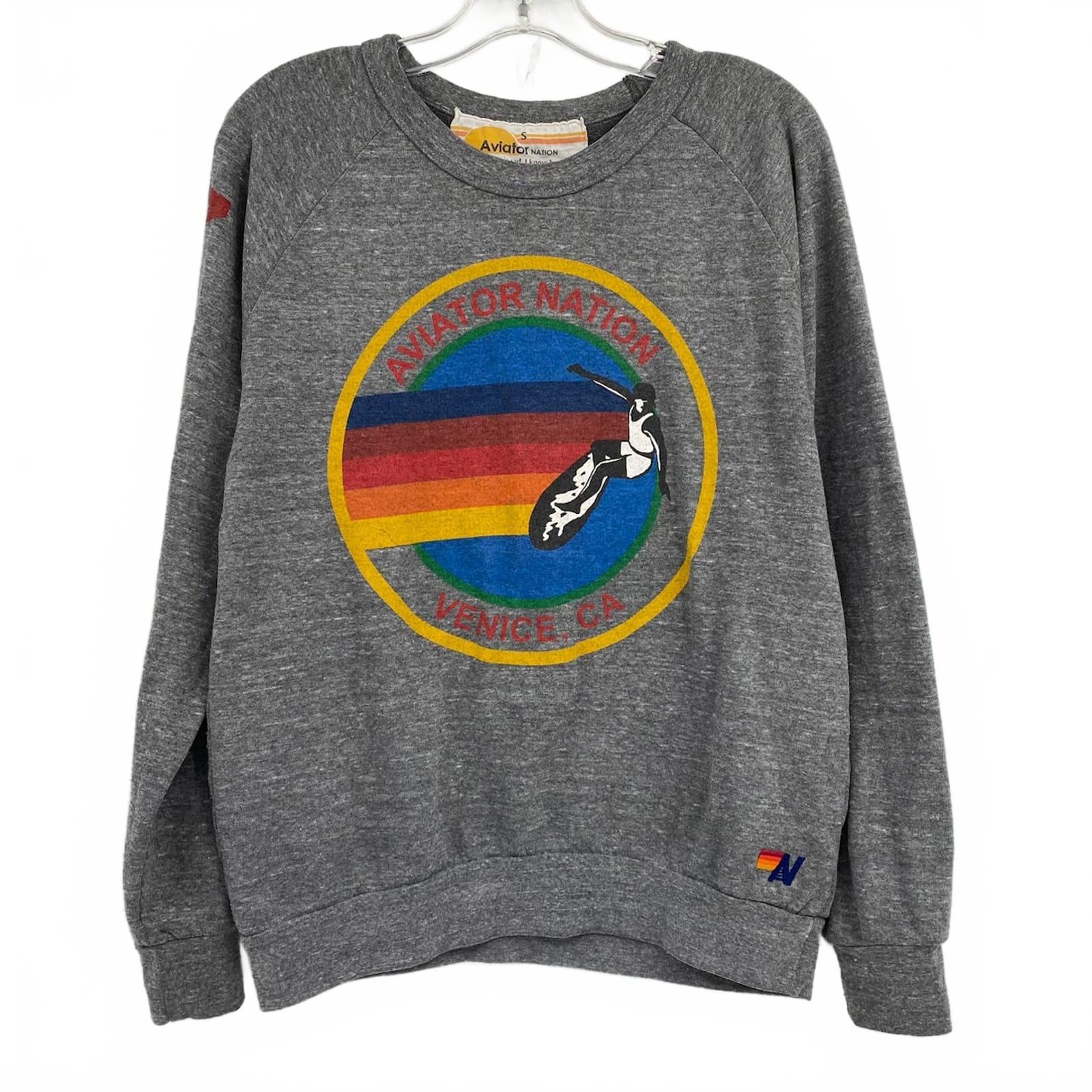Aviator Nation Gray Venice, CA Crewneck Pullover Sweatshirt