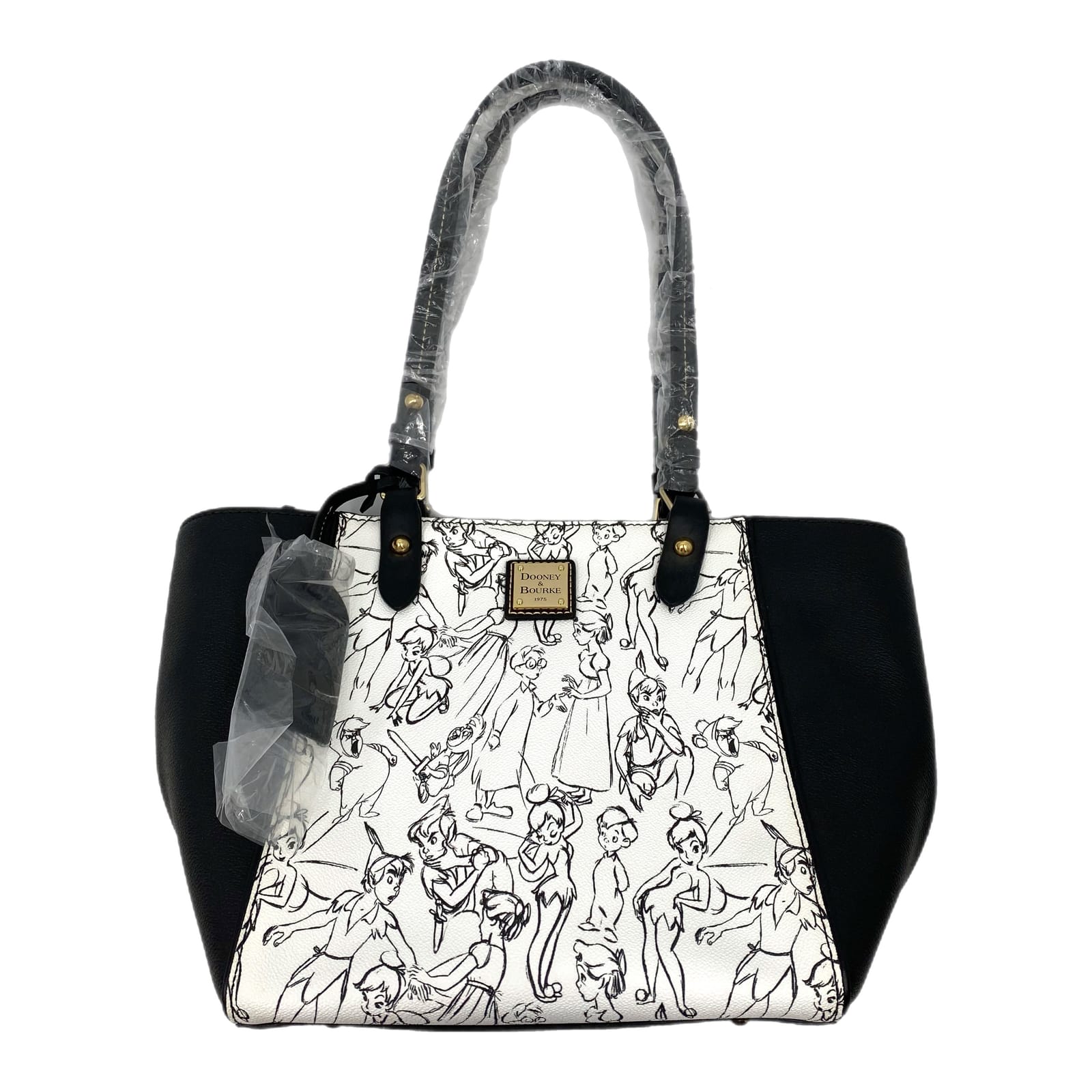 Dooney & Bourke Black White Disney Peter Pan Sketch Tote