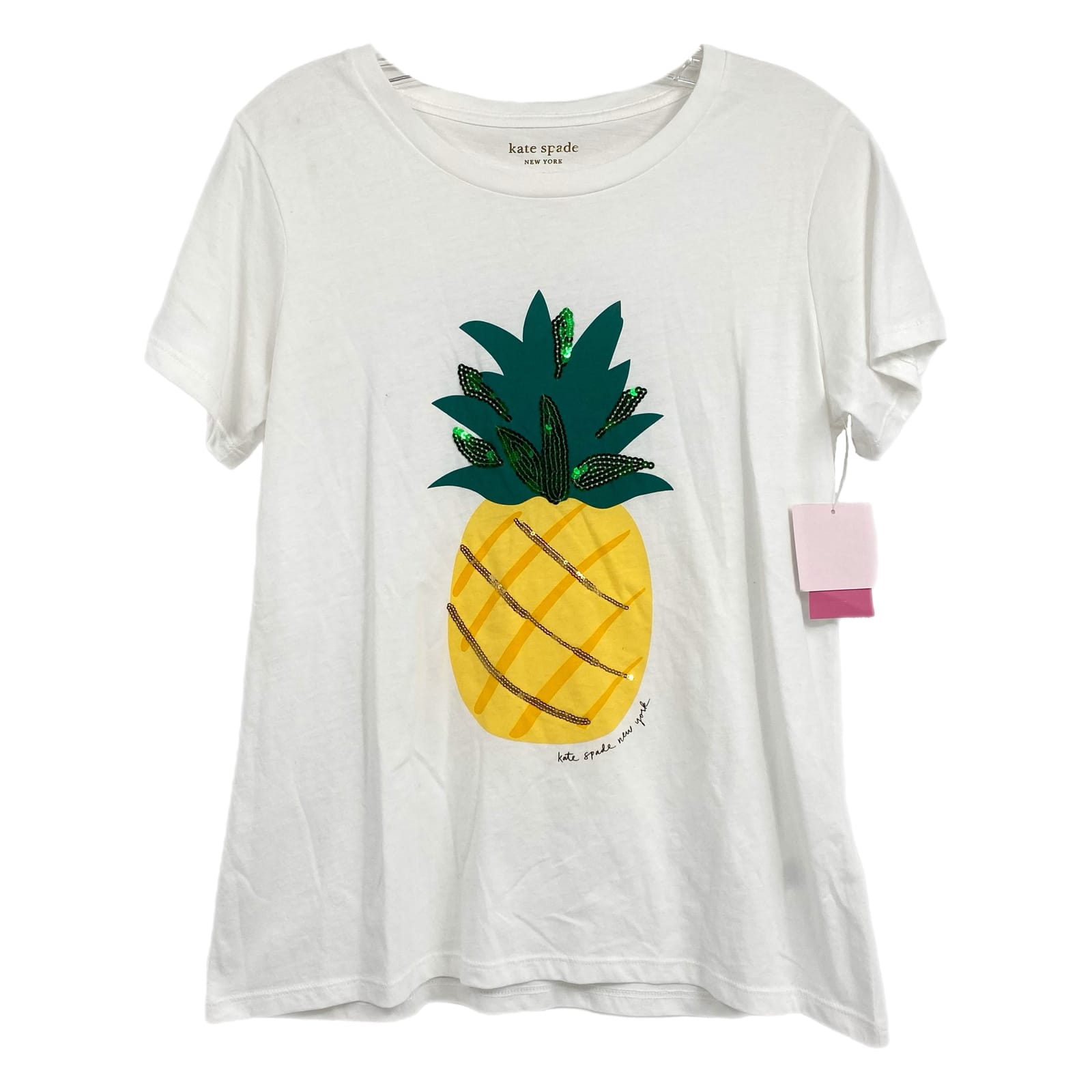 Kate Spade White Sequin Pineapple Top
