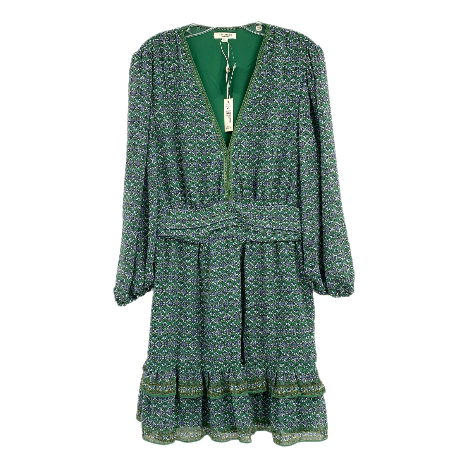 Max Studio Green Blue Printed Mini Dress